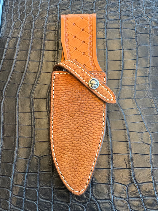 Randall Model 19-5 Exotic Tan Beaver Sheath from Sullivans by Gutcher.