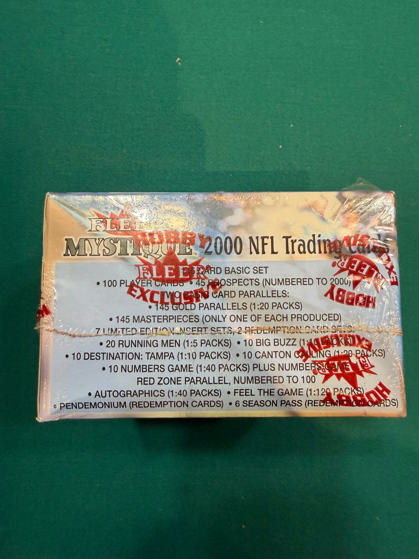 2000 Fleer Mystique Football Factory Sealed Hobby Box Brady RC 20 packs per box.