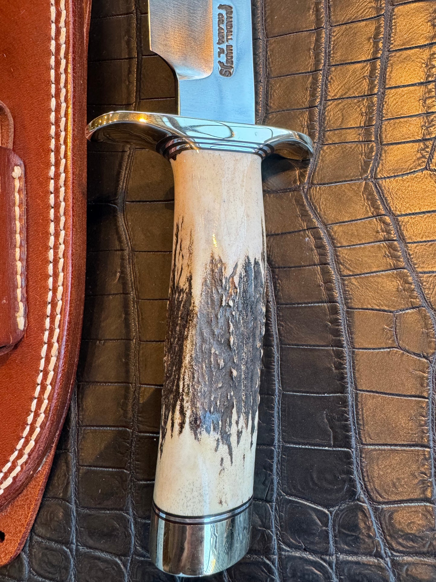 Nice Randall Knife 14-7 1/2 Stag Nickel Silver Hilt + Buttcap Stainless Steel Blade