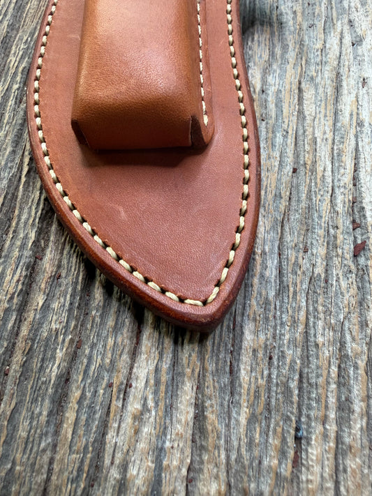 Randall by Gutcher Knife Sheath for a Model Rick Bowles Special.  Randall snaps, pouch with stone. Tuff sheath.