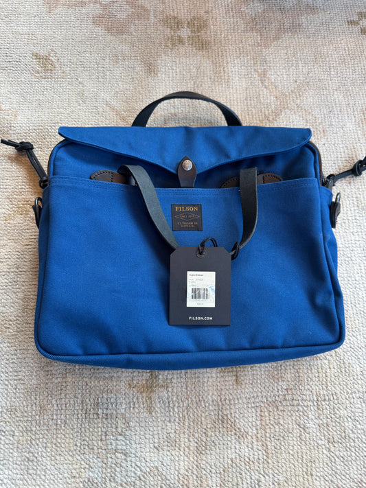 NWT Filson Rugged Twill Flag Blue Briefcase NWT Model # 20195528