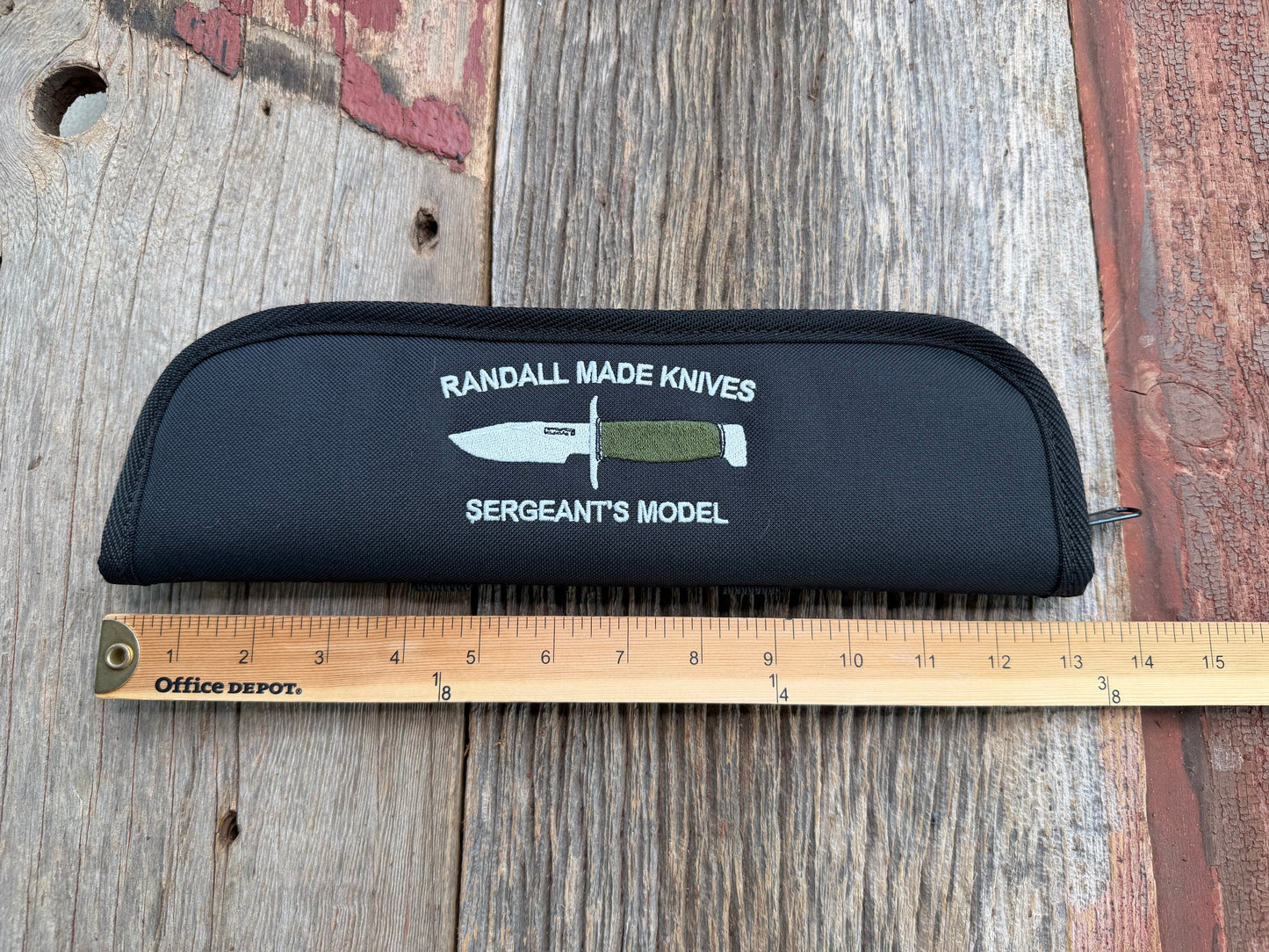 New Robbins Custom Knife case Randall Model Sergeant Logo Silk threading 12 inch interior usable case