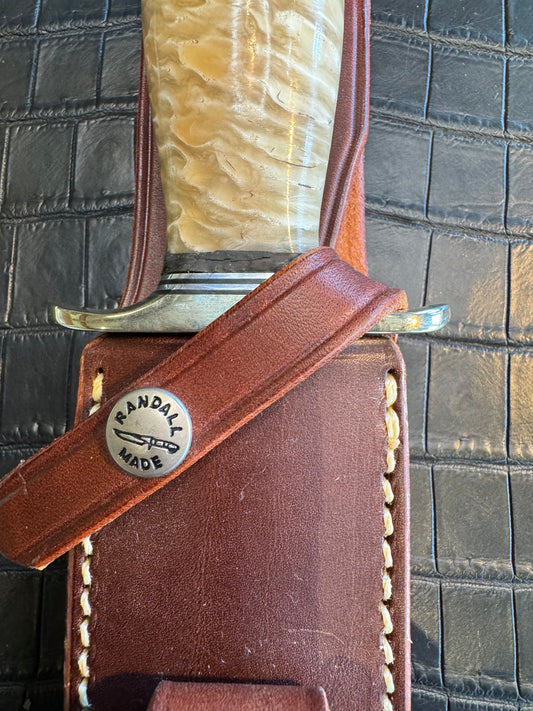 Randall Model 2-8 in Musk Ox. Giant gorgeous piece of Musk Ox with a natural end. Nickel Silver Hilt