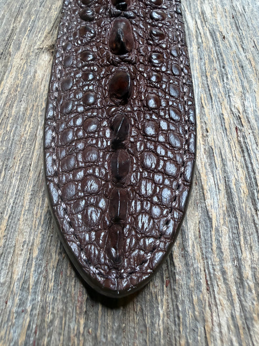 Randall Model Clinton Special Sheath in Exotic Dark Brown Snapping Turtle by Treeman. Forward curved hilt and new black canteen snap… Spiked Dragon tail portion of the turtle.