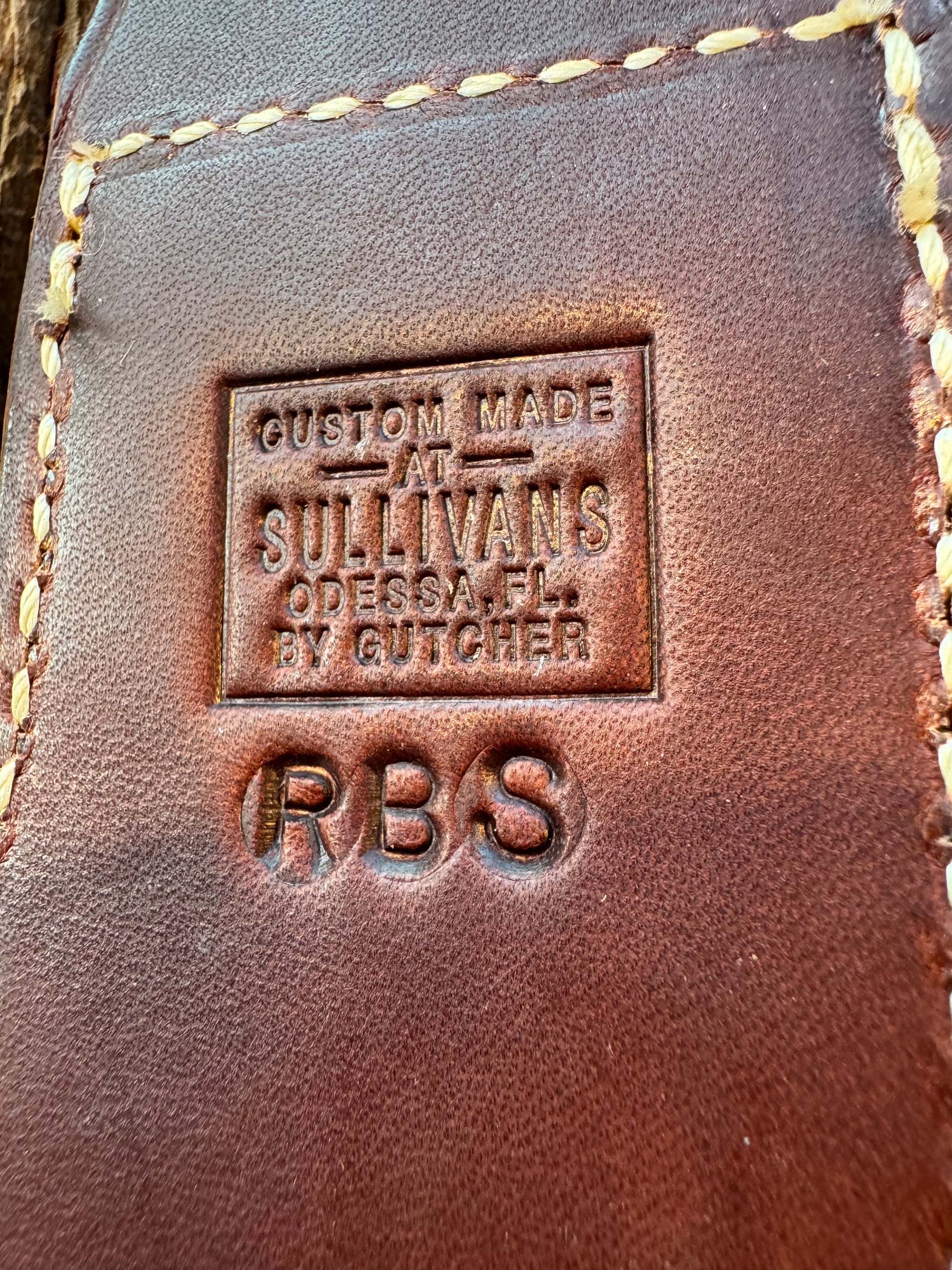 New Randall Sullivans by Gutcher Leather Knife Sheath for a Model Bowles Special with Sharpening Stone.