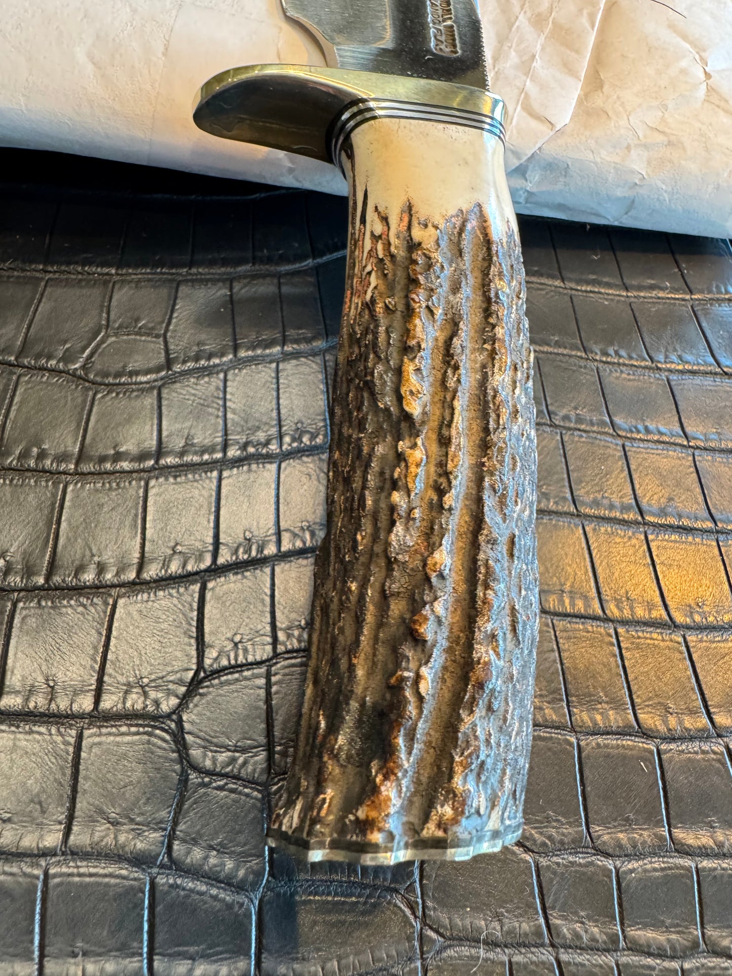 Randall Model 19-5 in very nice Stag. Nickel Silver Single Hilt and butt plate.