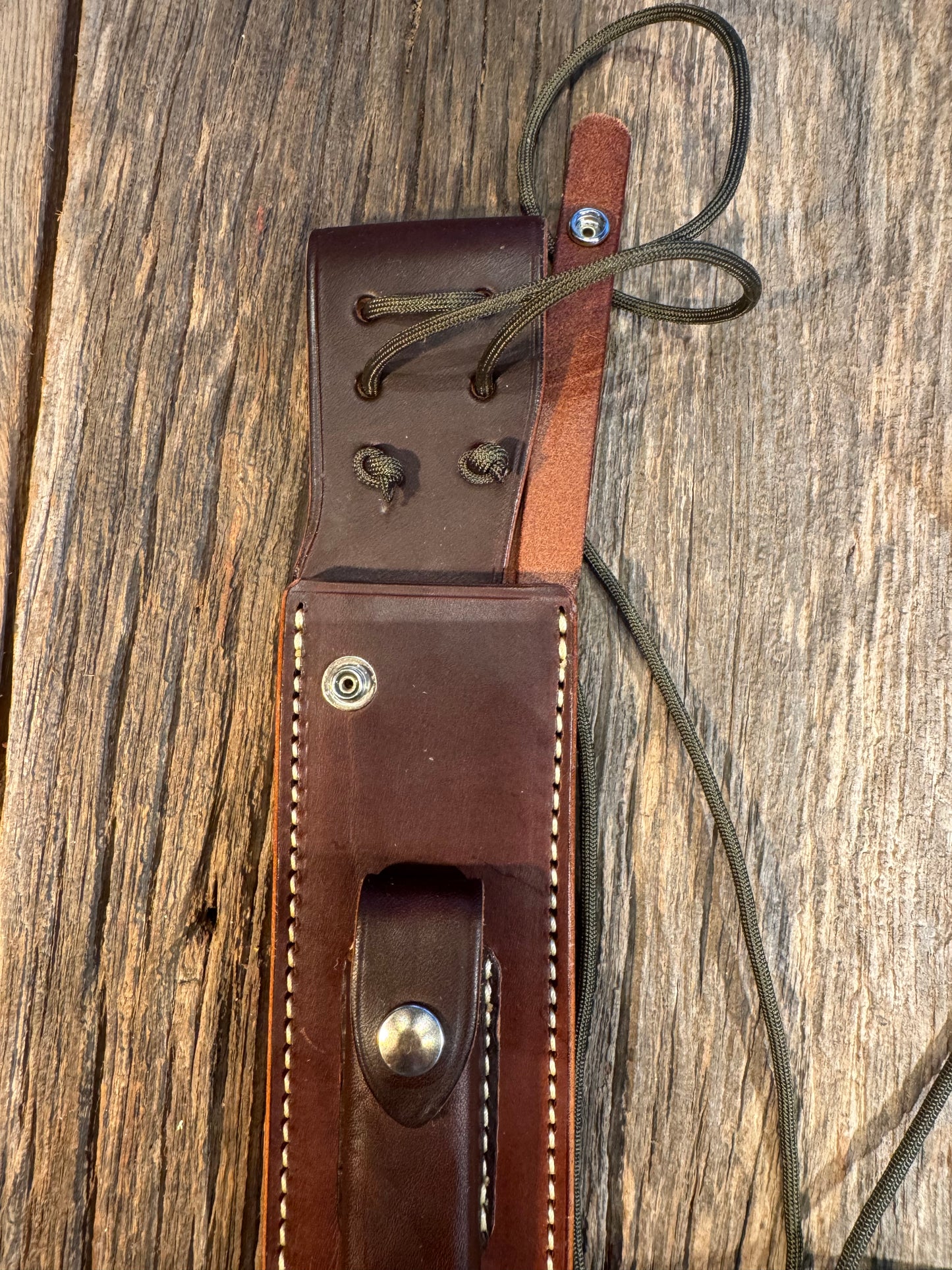 New Randall Sullivans by Gutcher Leather Knife Sheath Model 12-9/14 grind with Sharpening Stone.
