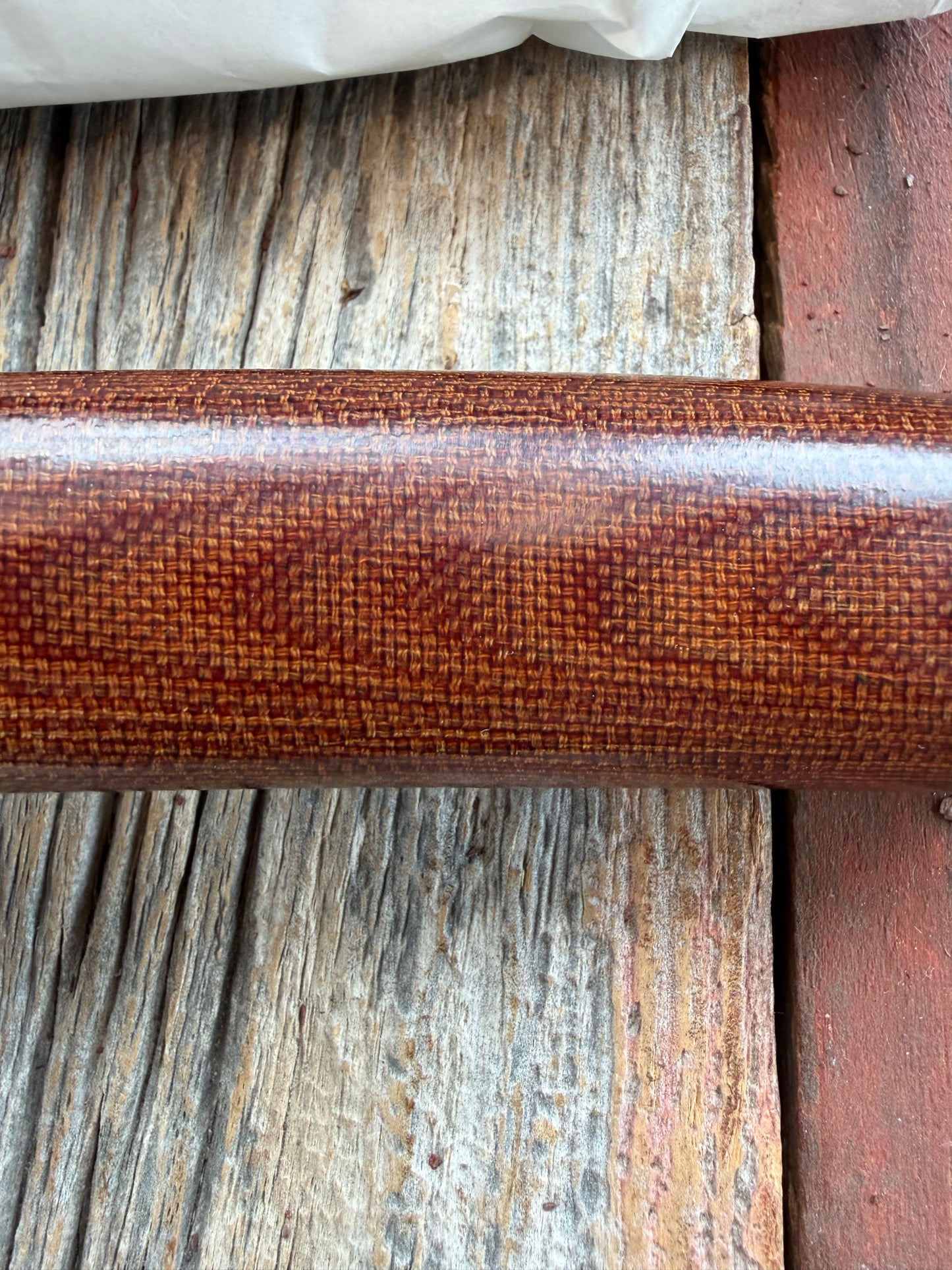 New in Paper Randall Model 19-5 Bushmaster with an Brown Micarta handle. SS blade, Nickel silver single hilt. Lanyard. Brown leather sheath.