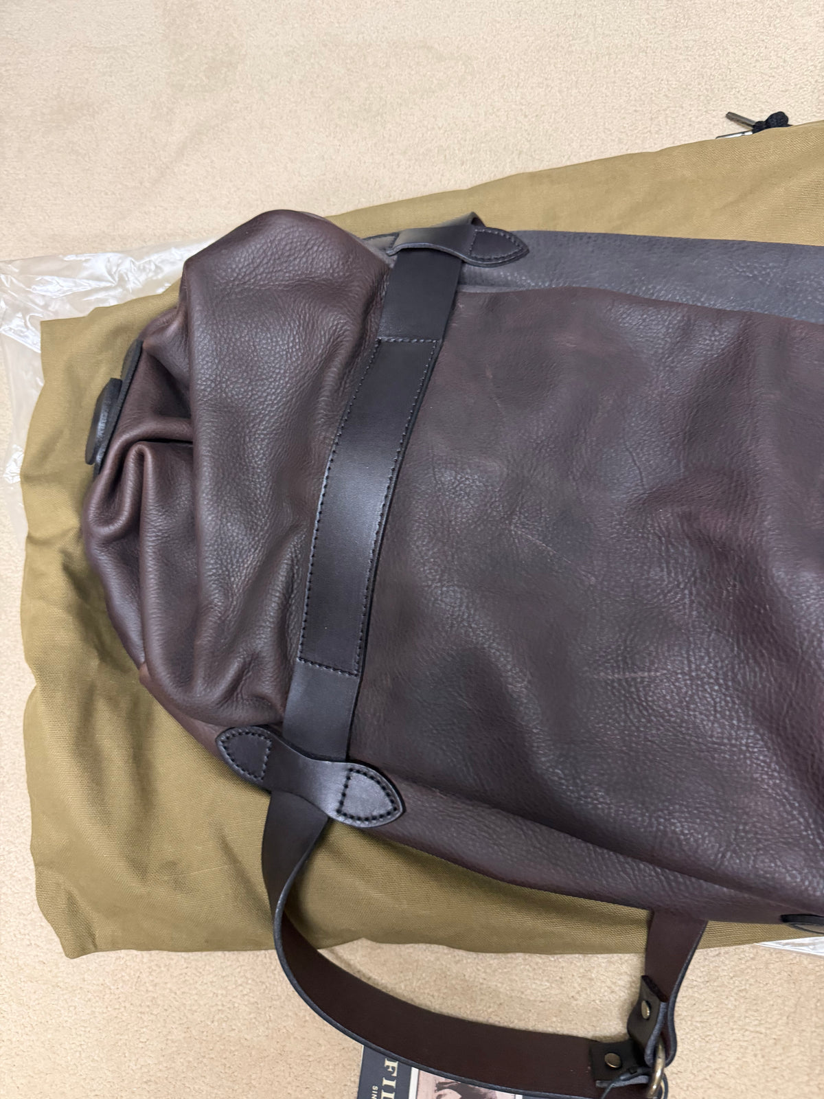 FILSON HERITAGE LEATHER MEDIUM DUFFLE BAG BALLARD BROWN OS NWT