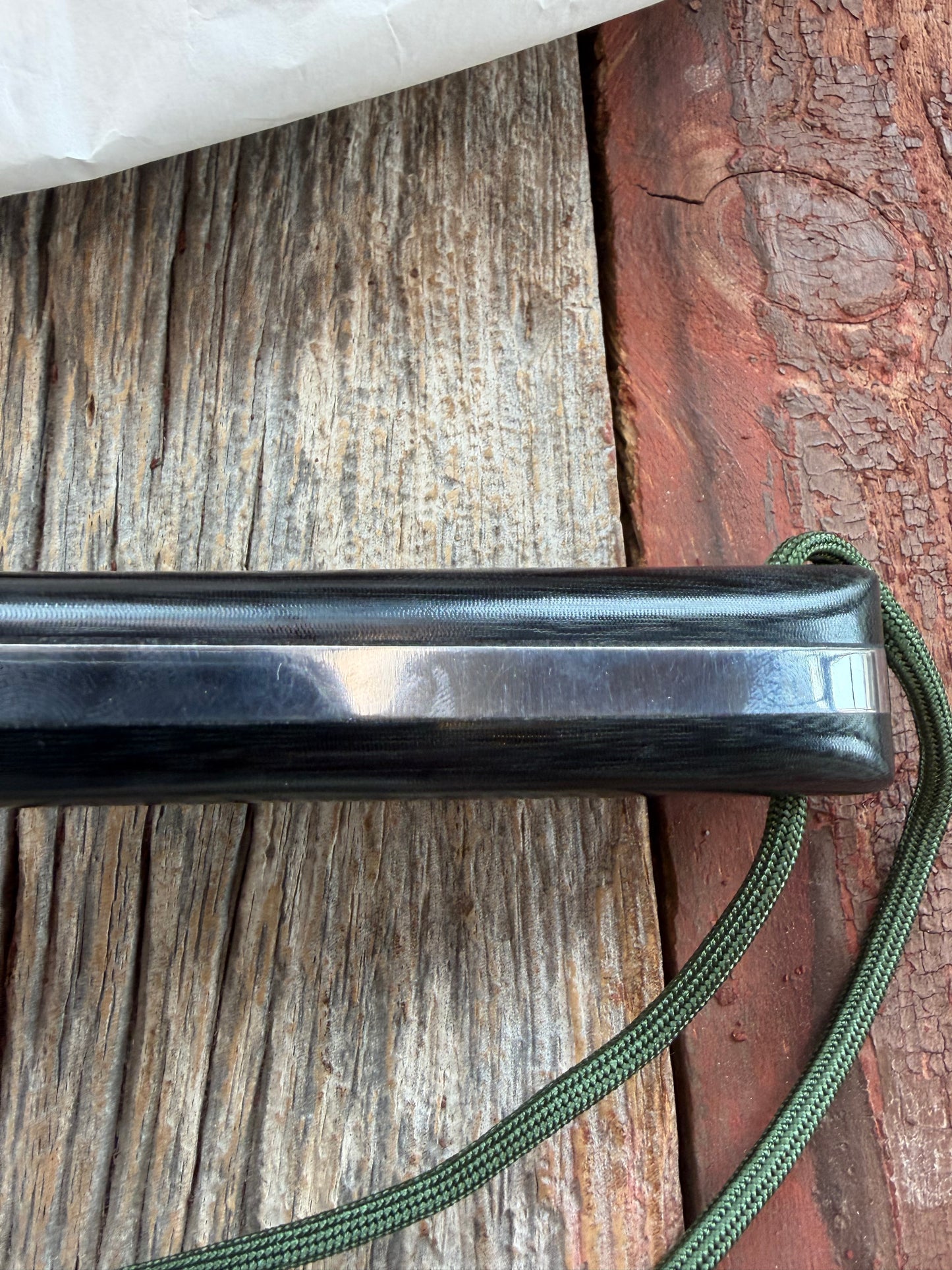 New Randall Knife Model 15 Airman Stainless Steel, Black Micarta, finger grooves.