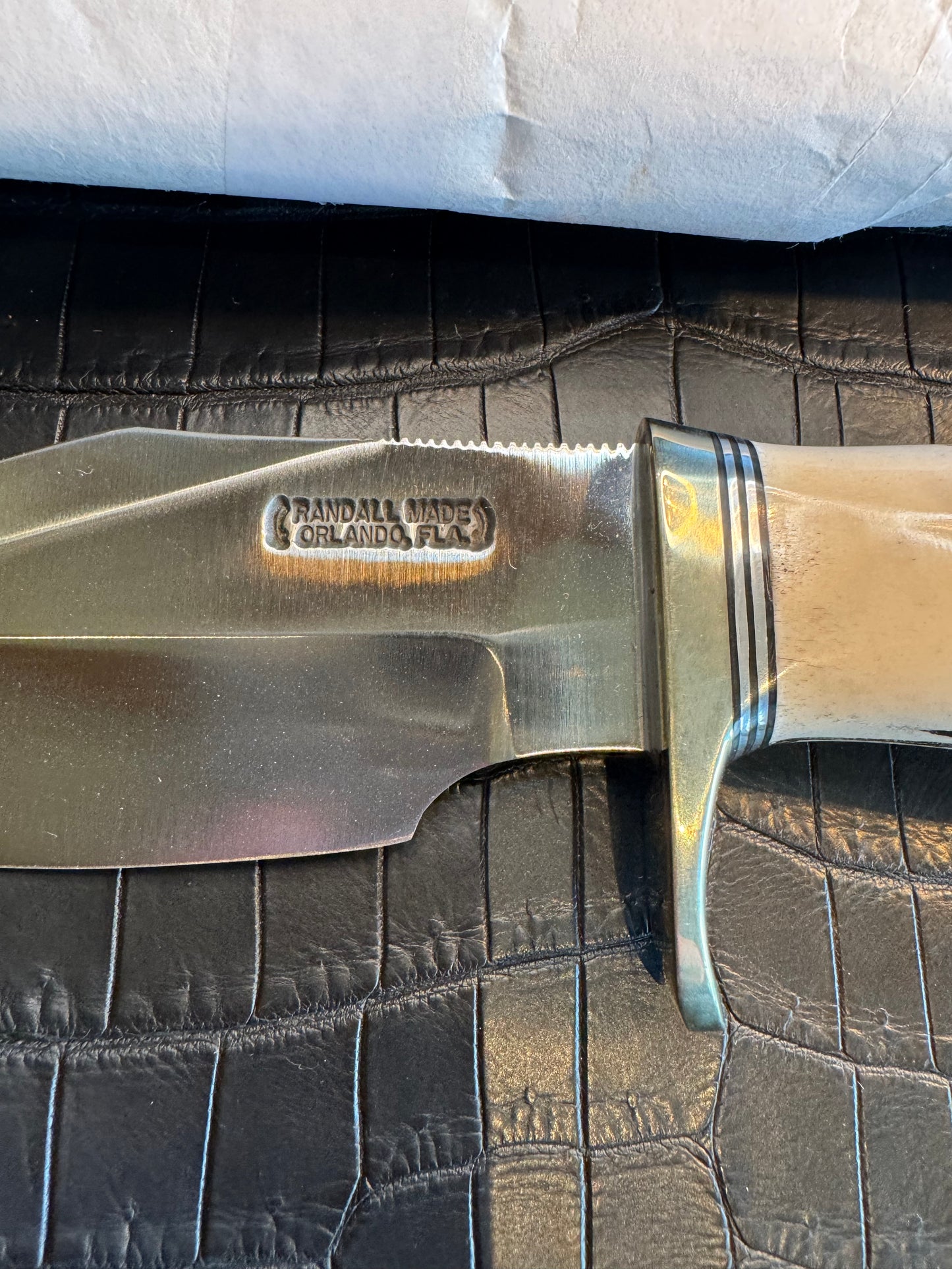 Randall Model 19-5 in very nice Stag. Nickel Silver Single Hilt and butt plate.