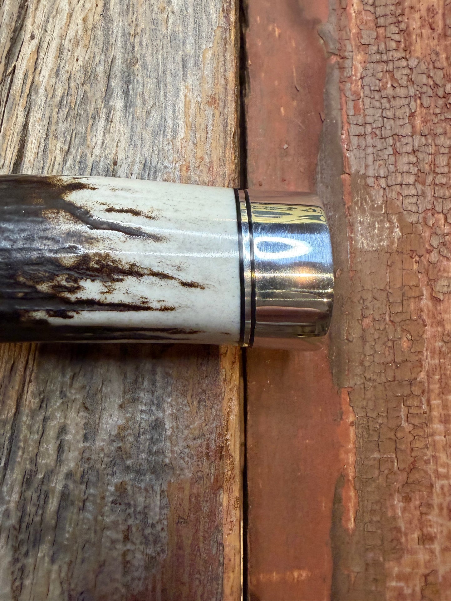 New in Paper Randall Made Knife Model 1-8 Stag , Stainless, Black and Aluminum  spacers, Nickel Hilt.