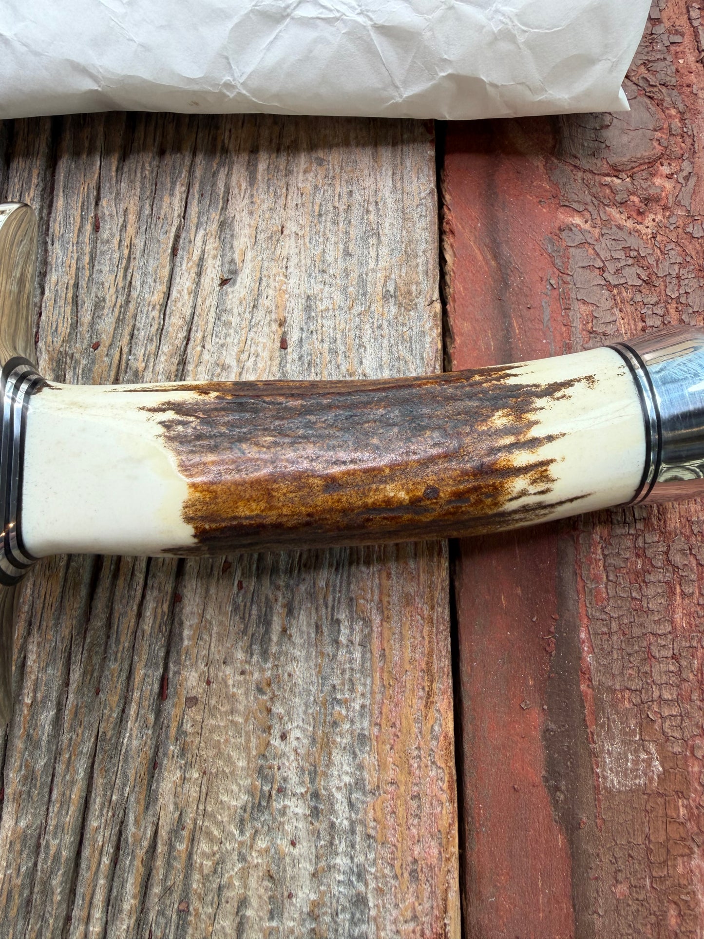 New in paper Randall Model 4-6F in a Stag Handle, Stainless Blade, NSH , BL and Al Spacers