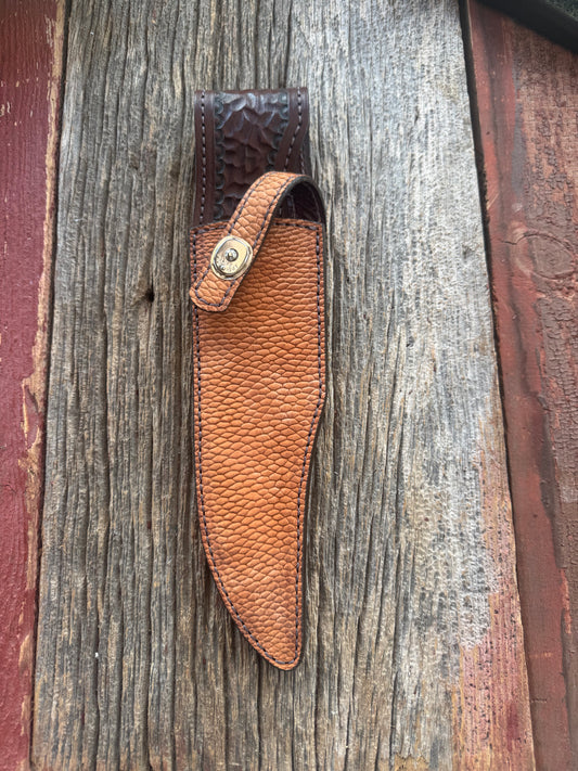 Randall Model 12-8 “Big Bear” Sheath in Exotic Tanned Beaver Pelt by Treeman.