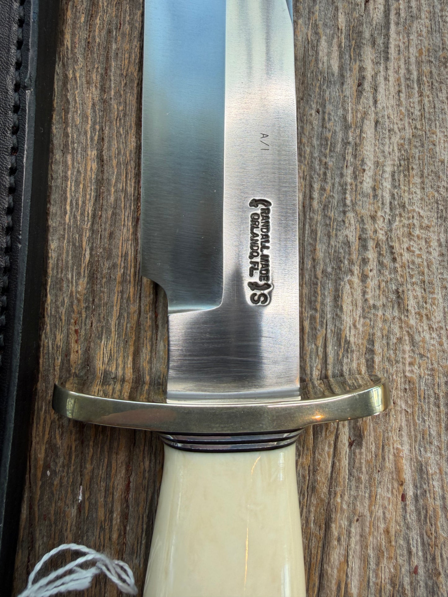 Rare Randall Model 12-9 AI Alternative Ivory etched in the blade, SS NSH + Buttcap Lanyard Wickersham Book noted, Lanyard
