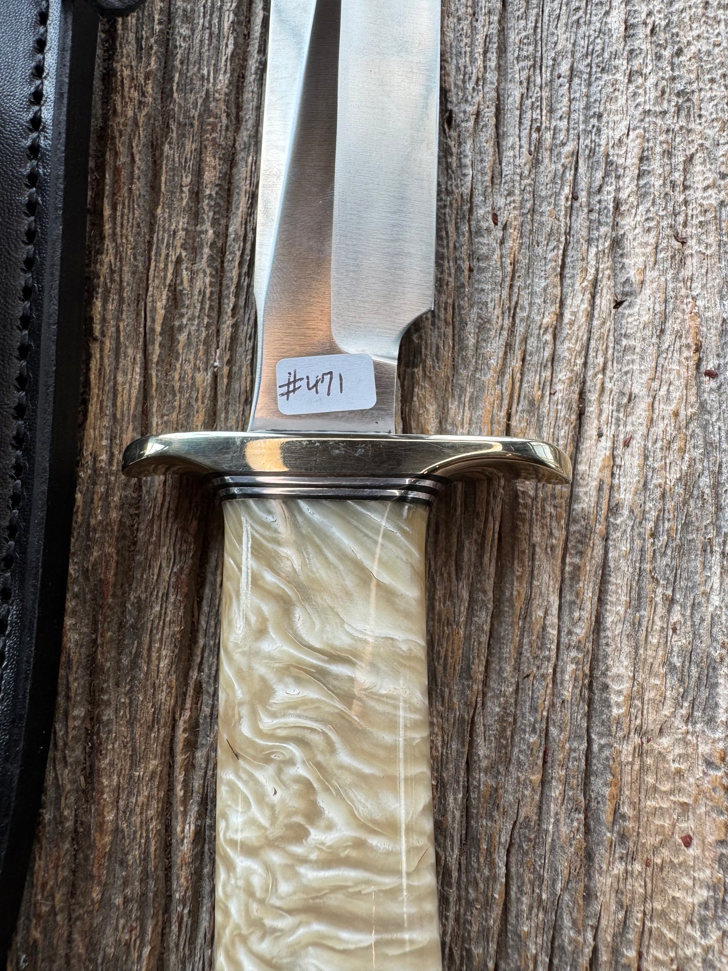 Randall Model 1-7 in Musk Ox. Nickel Silver Hilt and butt plate Black and Aluminum spacers, stainless steel blade.