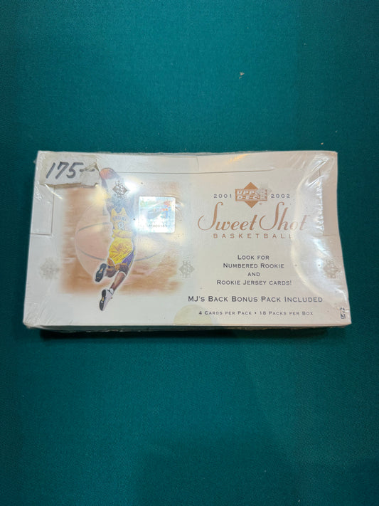 2001-02 Upper Deck Sweet Shot Basketball Hobby box Rookies plus MJ Bonus Pack 18 packs per box