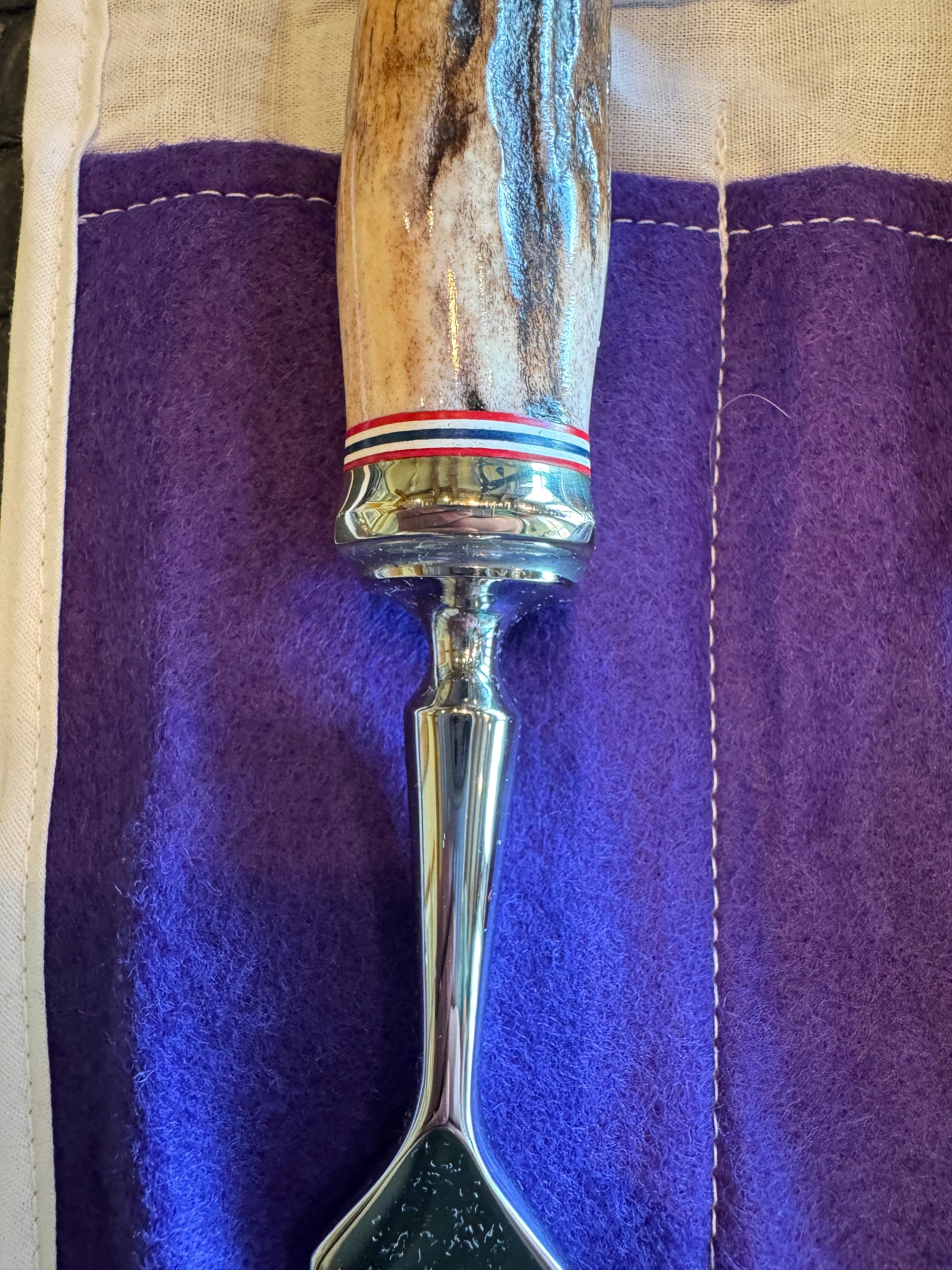 New Randall Carving set Model 6-9 STAG Red White Blue Spacers Stainless