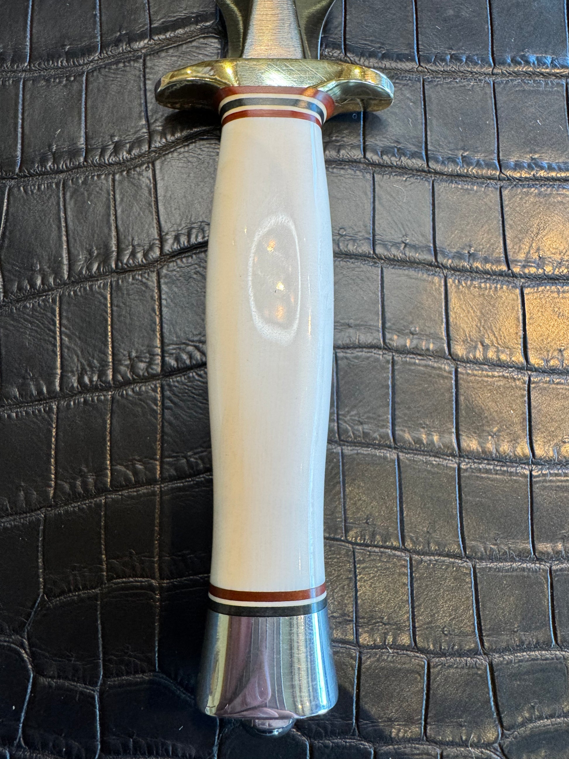 Vintage Randall Model 2-5 in Elephant Ivory with Nickel Silver Hilt and Aluminum Butt cap. Flawless.