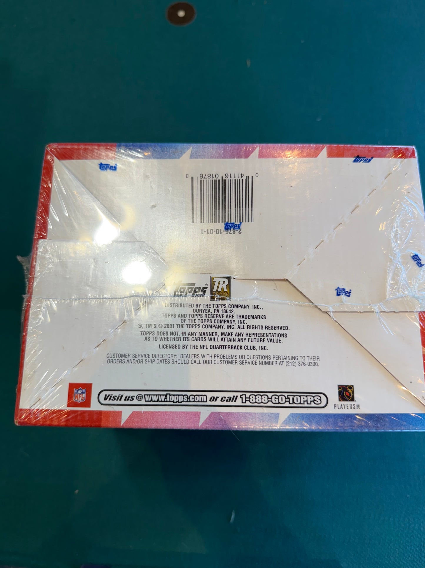 2001 Topps Reserve Football Hobby Unopened Box Drew Brees Rookie Year 10 packs per box, 5 Cards per pack and an autographed Mini Helmet. Rare Box still sealed from 35 years ago.