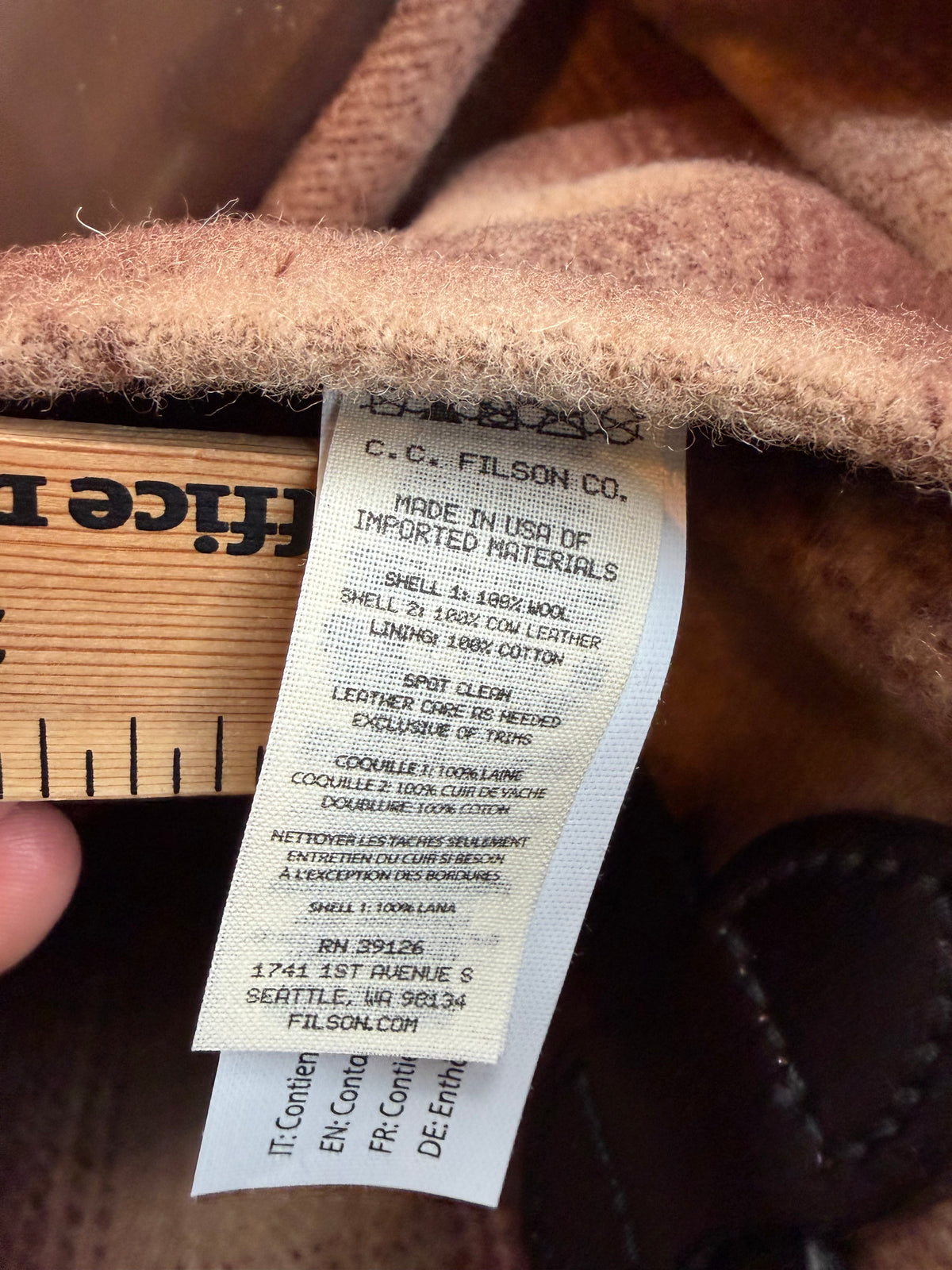 Rare NWT Filson Mackinaw Wool Tote Bag With Zipper 20286169 USA Leather Brown Tan Ombre