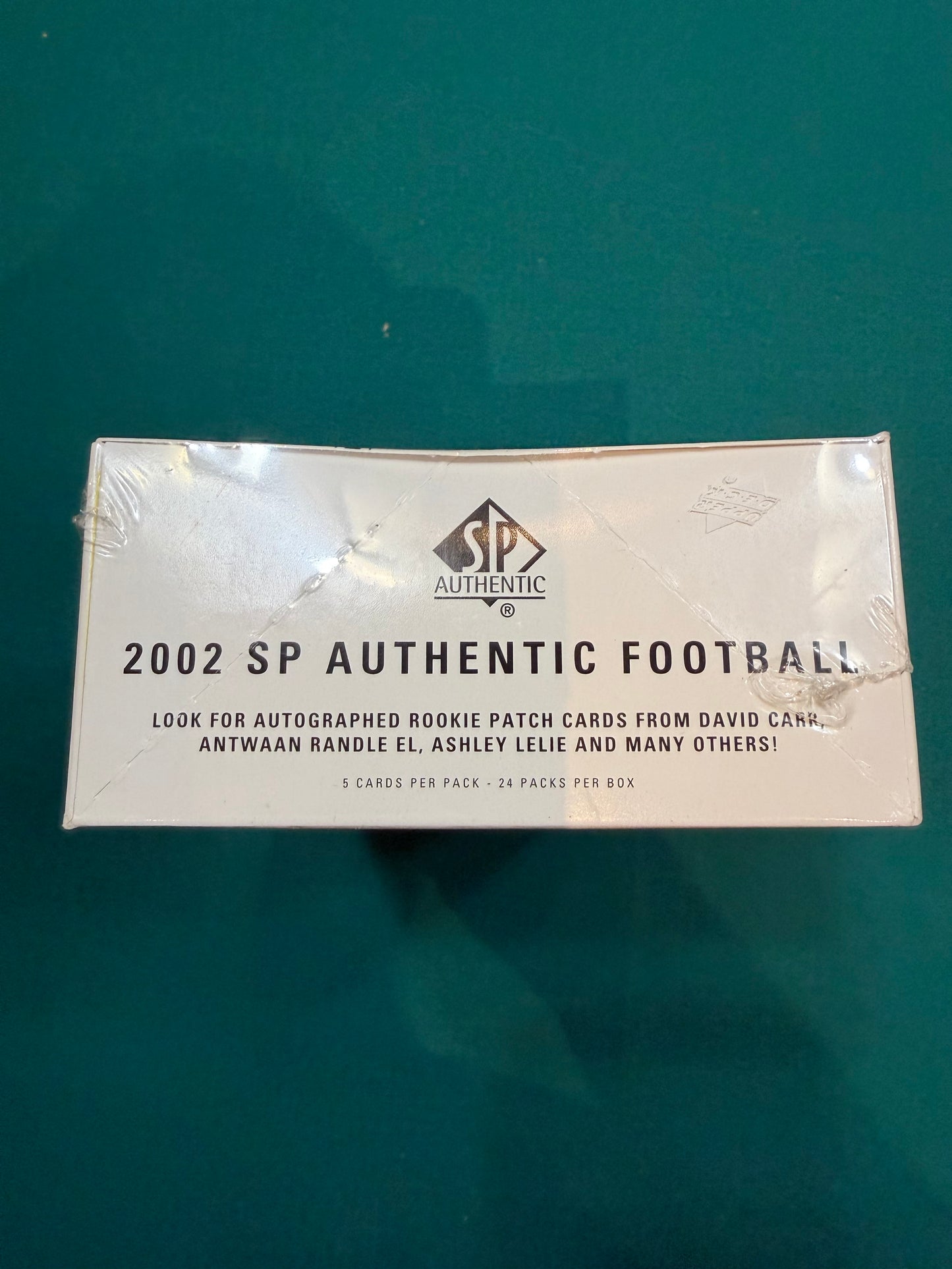 2002 SP Authentic Football Sealed Hobby Box - 24 Packs 5 cards per pack.