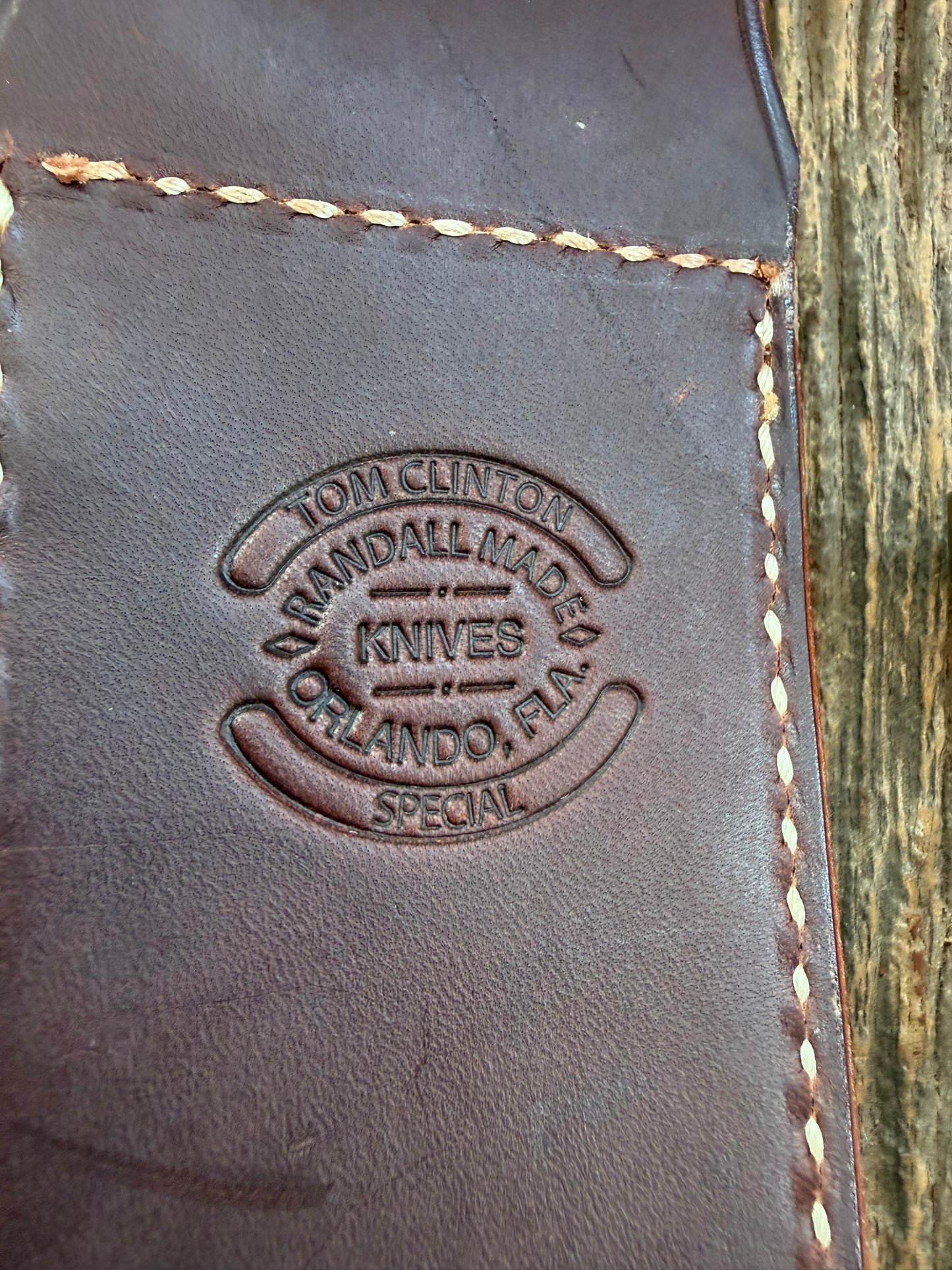 Randall Knife Clinton Special TC Brass Lugged Hilt and Collar, Stainless Steel, Resin, nameplate, scalloped brass butt cap