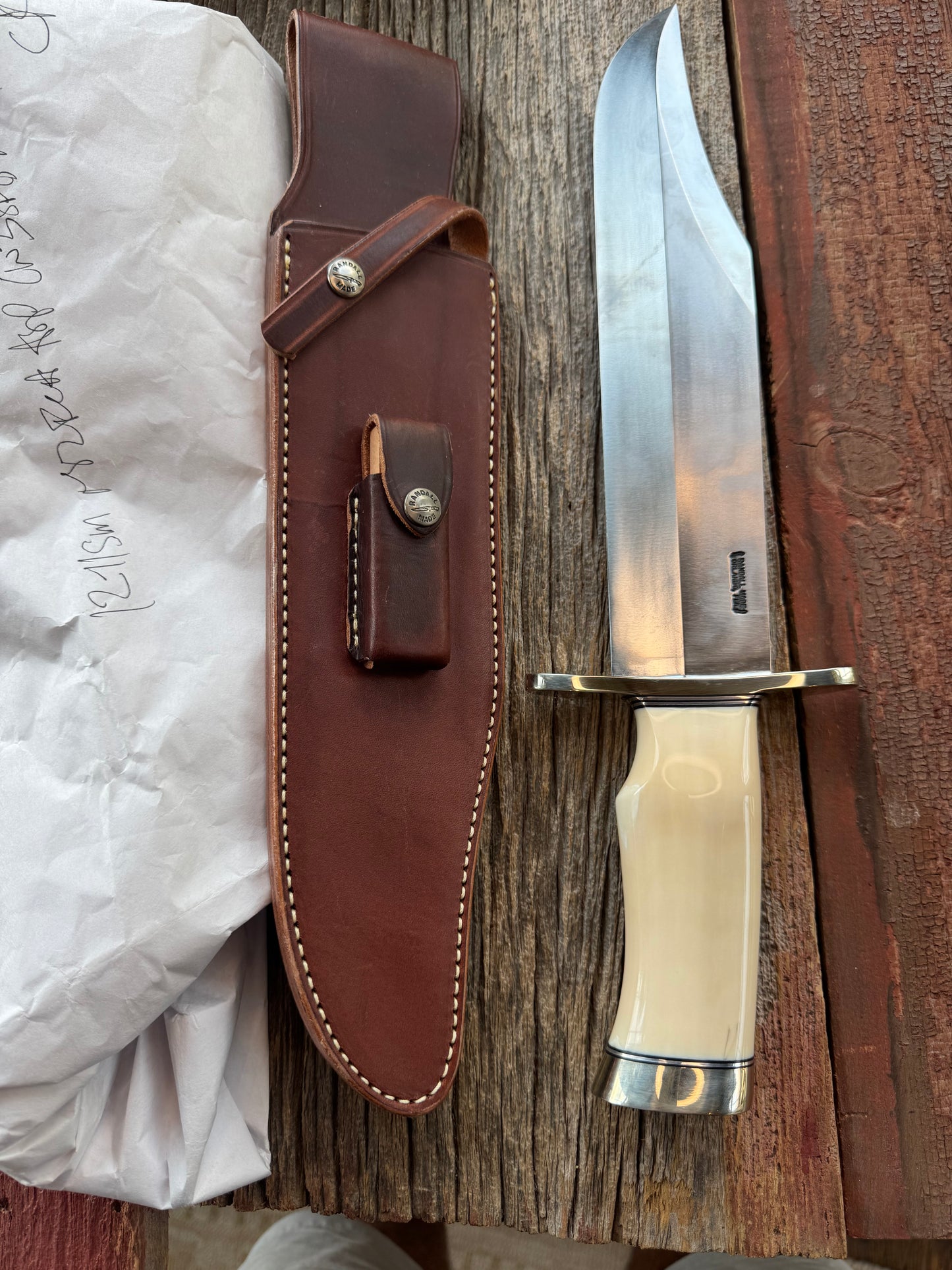 New in Paper Model 12-11 Smithsonian “Smitty” Bowie. Beautiful creamy Fossil Walrus Ivory with a single finger grip and a Nickel  Silver forward curved hilt and butt cap. Unreal Scrim opportunity!! Blank Canvas..