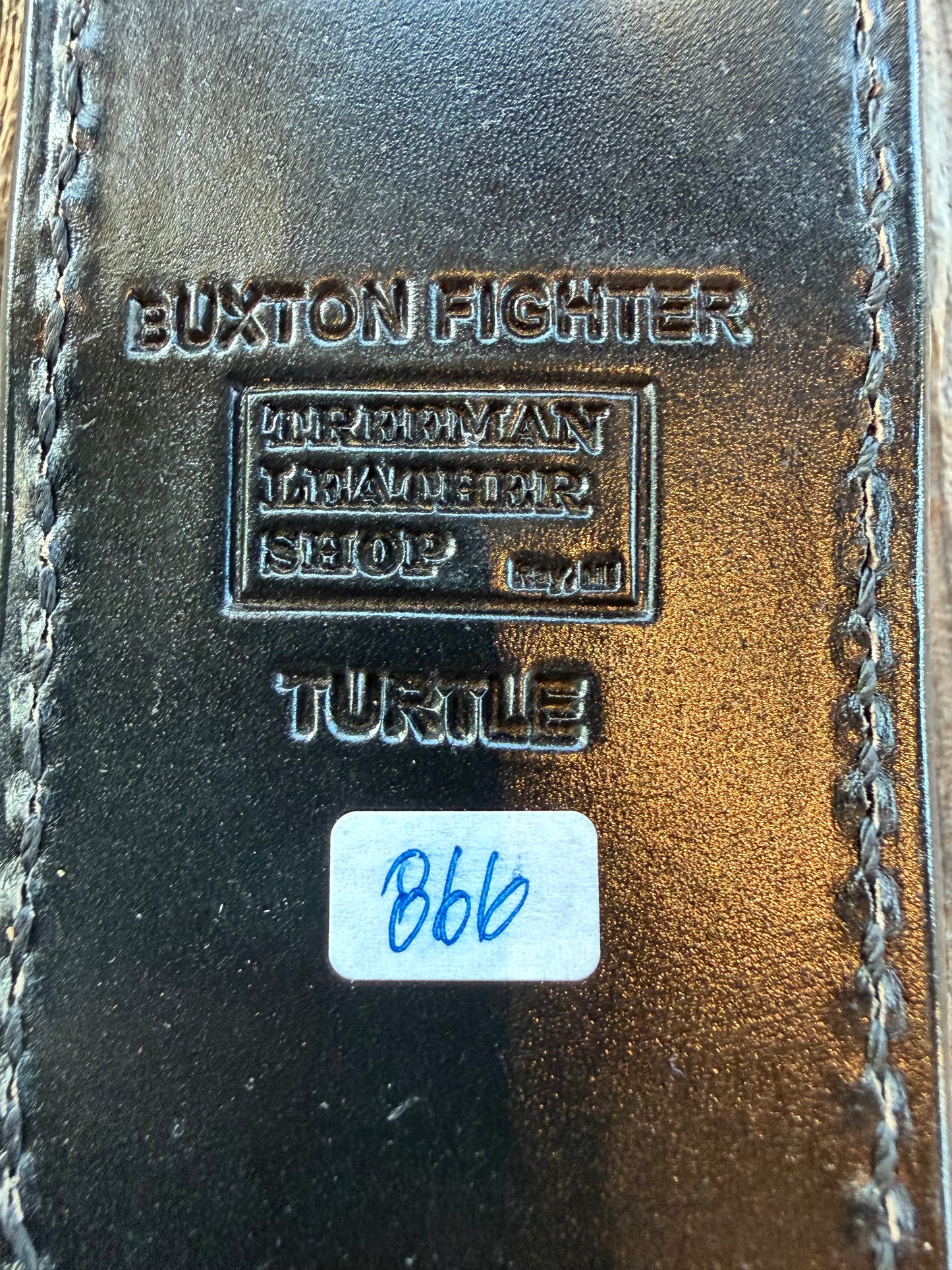Randall Model Dealer Special Buxton Fighter in Exotic Black Snapping Turtle Horned/Dragon Tail Sheath from Treeman. New version with a Black Canteen Snap.