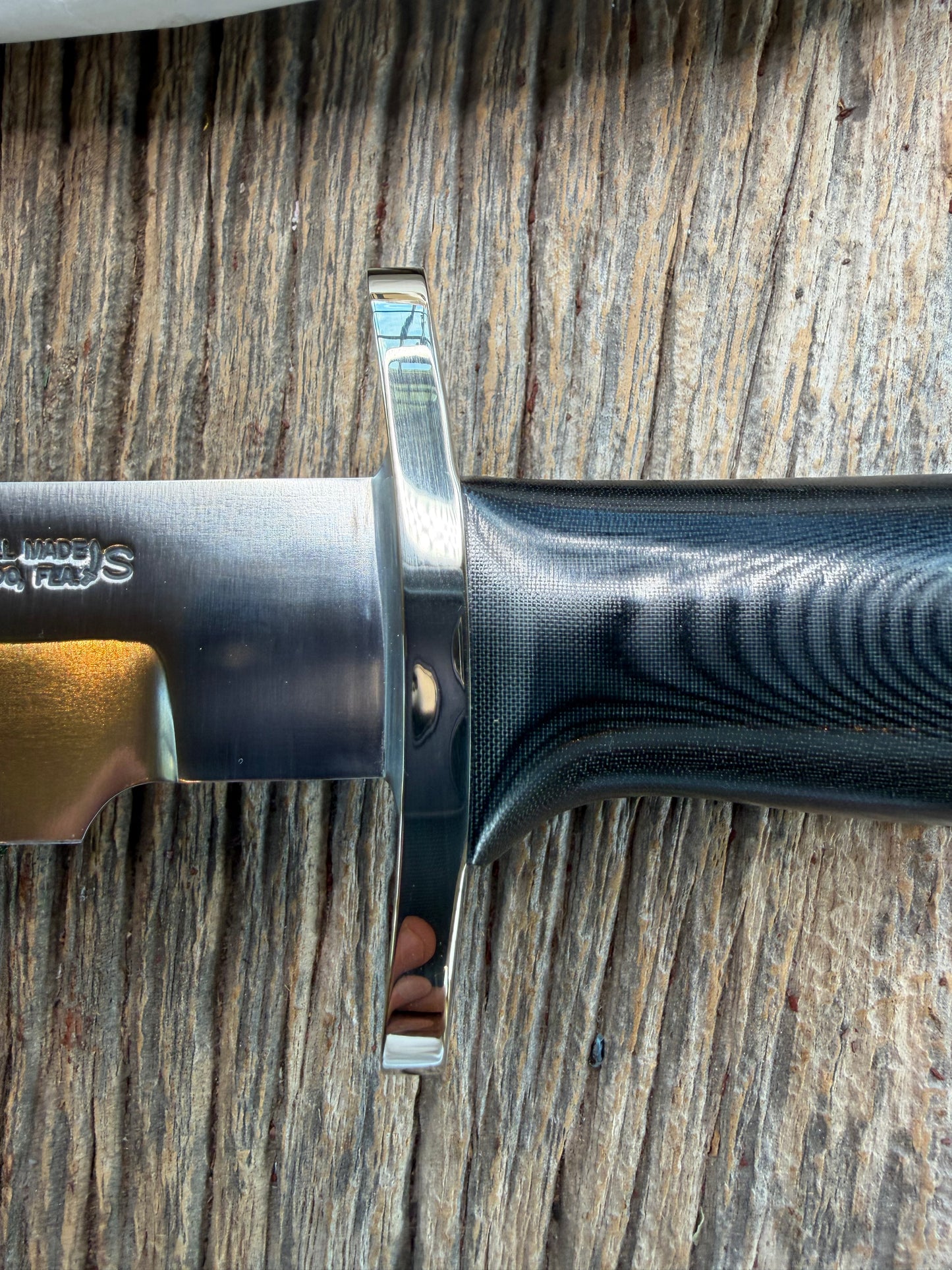 New in Paper Randall Model Buxton Fighter # 1166 Black Micarta, Lanyard SS Nickel Silver Double Hilt, Skull Crusher.