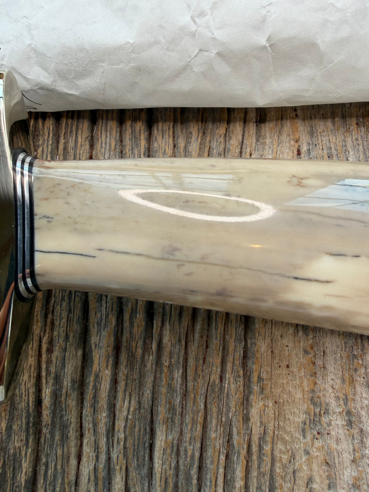 New in Paper Randall Model 12-8 Small Sasquatch with a nice piece of Fossil Walrus Ivory, Nickel Silver Hilt and butt plate.