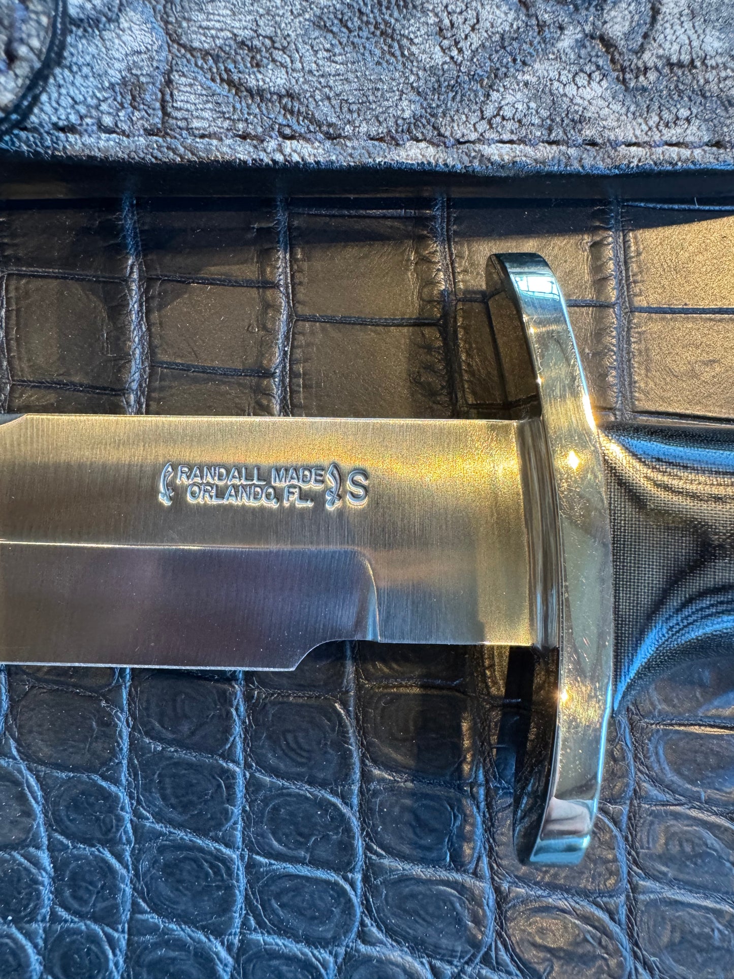 Very nice Randall Knife Buxton Fighter Black Micarta BF # 1097 Stainless Blade plus Elephant Treeman