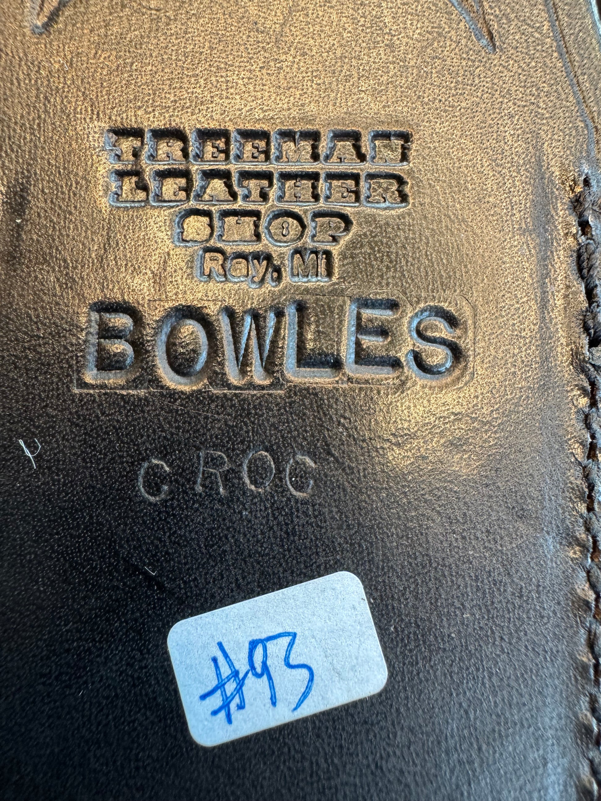 Randall Model Bowles Special Sheath in Exotic Black Crocodile Skin from Treeman. Sheath only