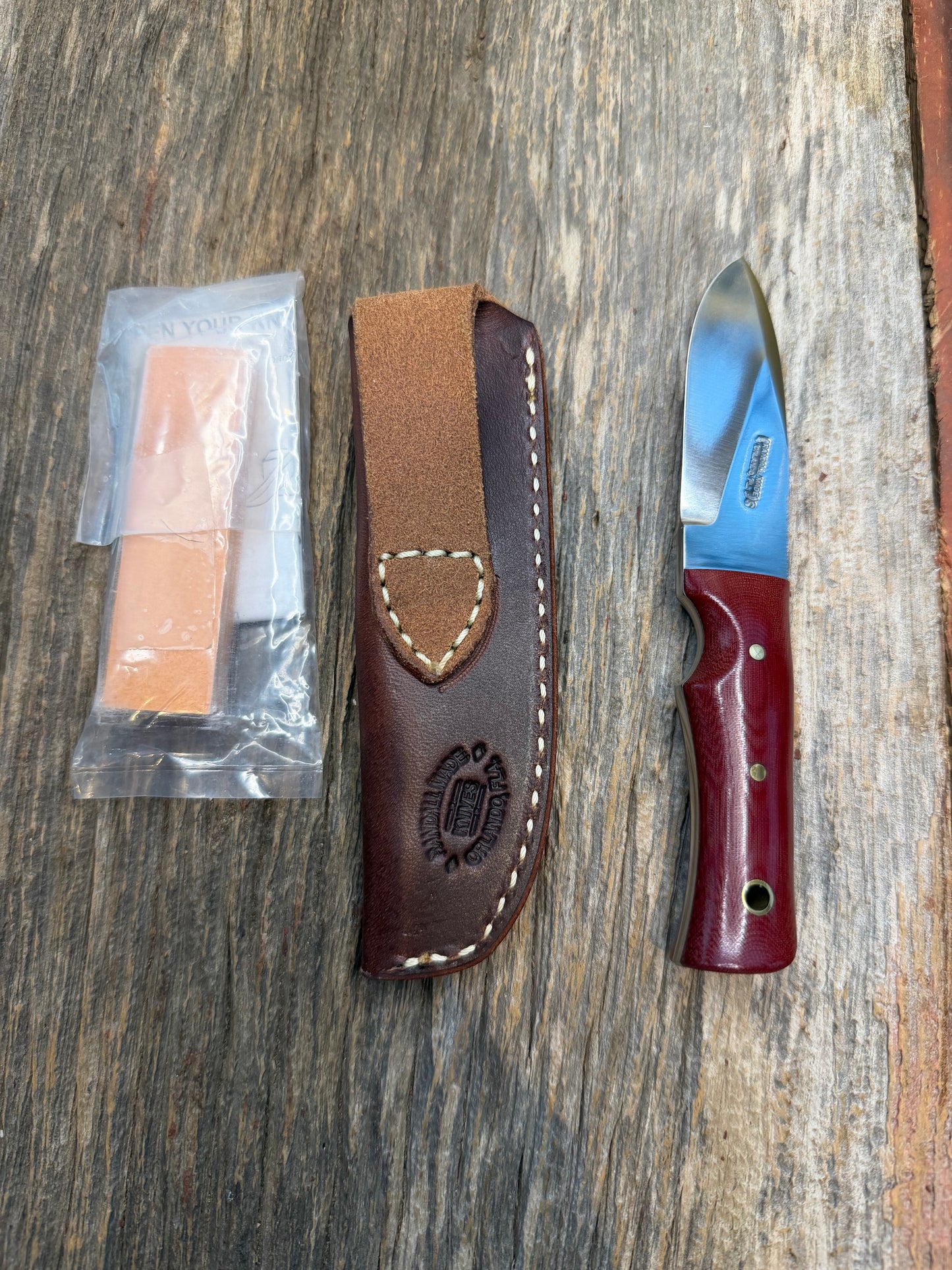 Randall Knife Model 10-3 Fisherman Red Micarta Stainless Steel