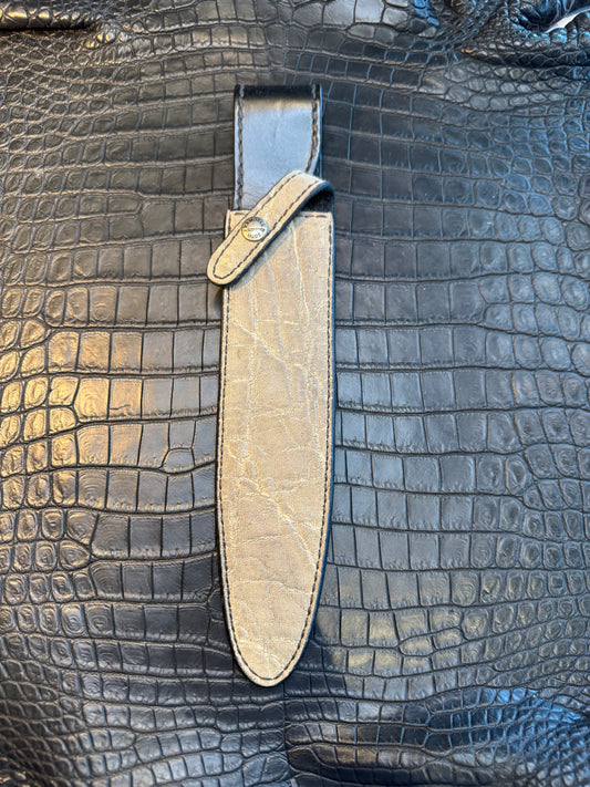 Randall Model 2-8 Sheath in Exotic Gray Elephant Custom Made at Sullivan’s by Gutcher.