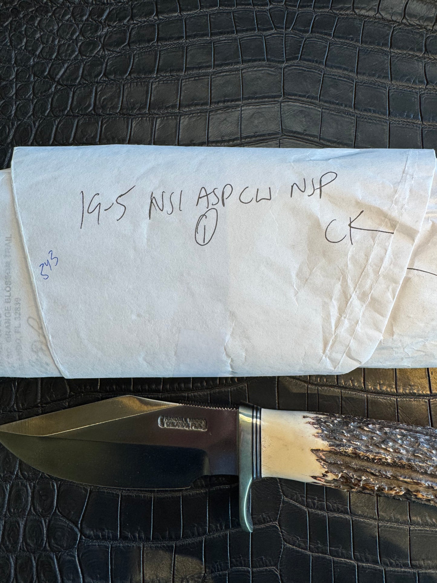 Randall Model 19-5 in very nice Stag. Nickel Silver Single Hilt and butt plate.