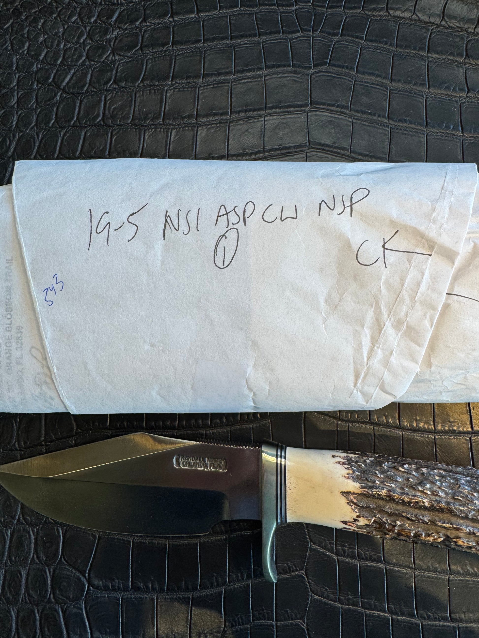 Randall Model 19-5 in very nice Stag. Nickel Silver Single Hilt and butt plate.