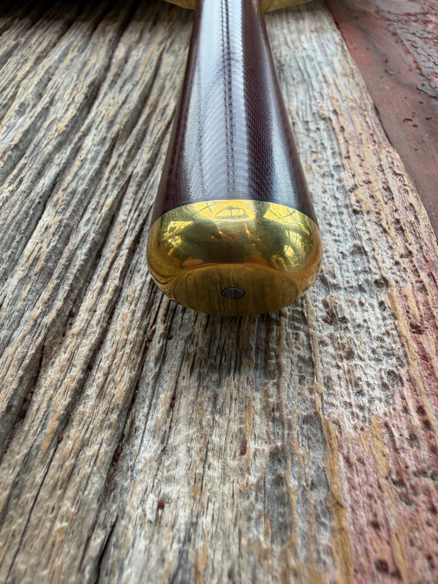 New in Paper Randall Knife Model 2-5 Beautiful  Brass Hilt, Collar and rounded Butt cap,Carbon Blade, Maroon Micarta Handle