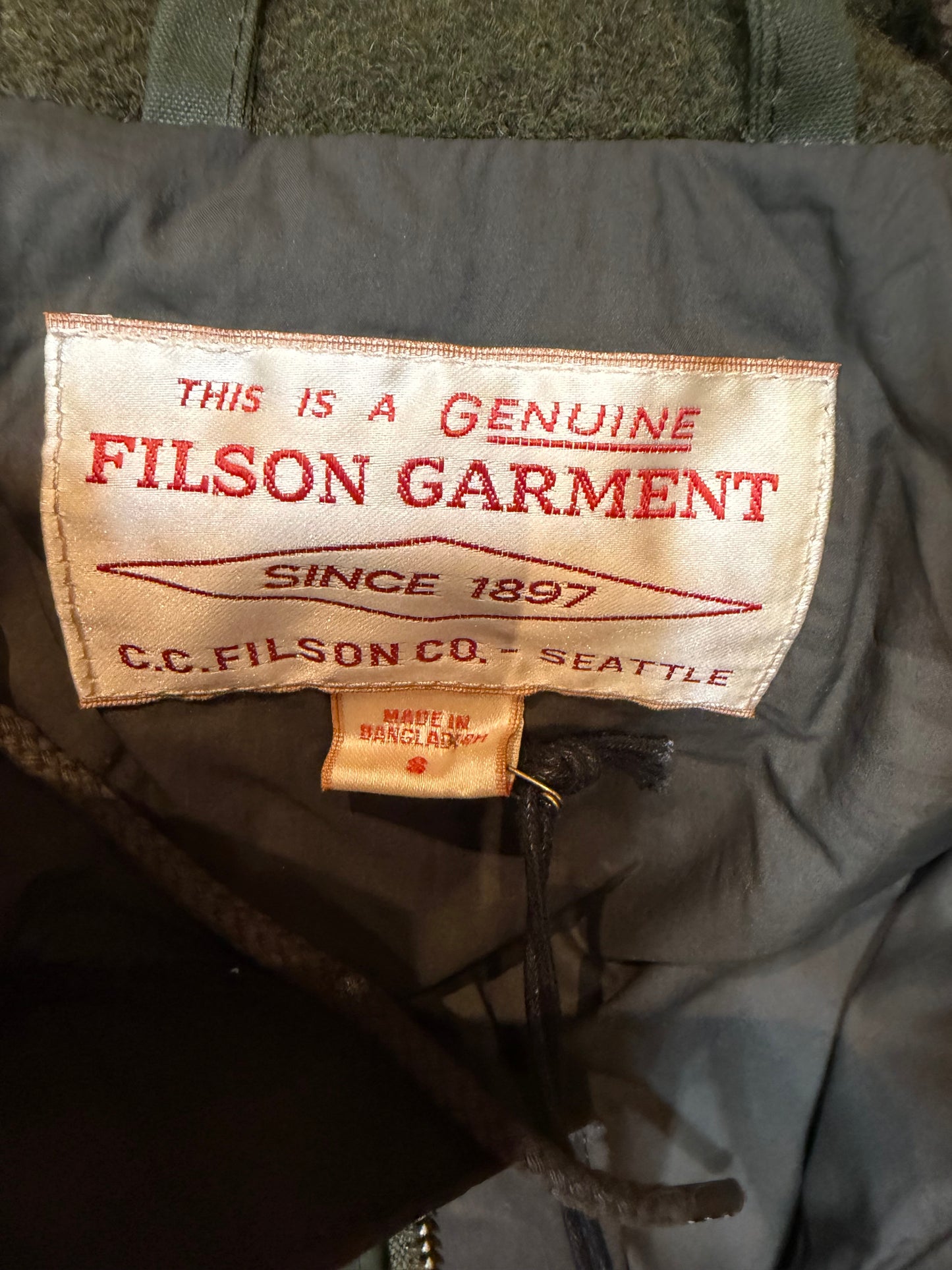 Filson Down Cruiser Parka Otter Green Small 650 Down Sold Out Mens New with Tags