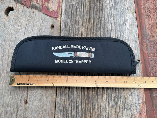 New Robbins Custom Knife case Randall Model 25 Trapper Logo Silk threading 12 inch interior usable case