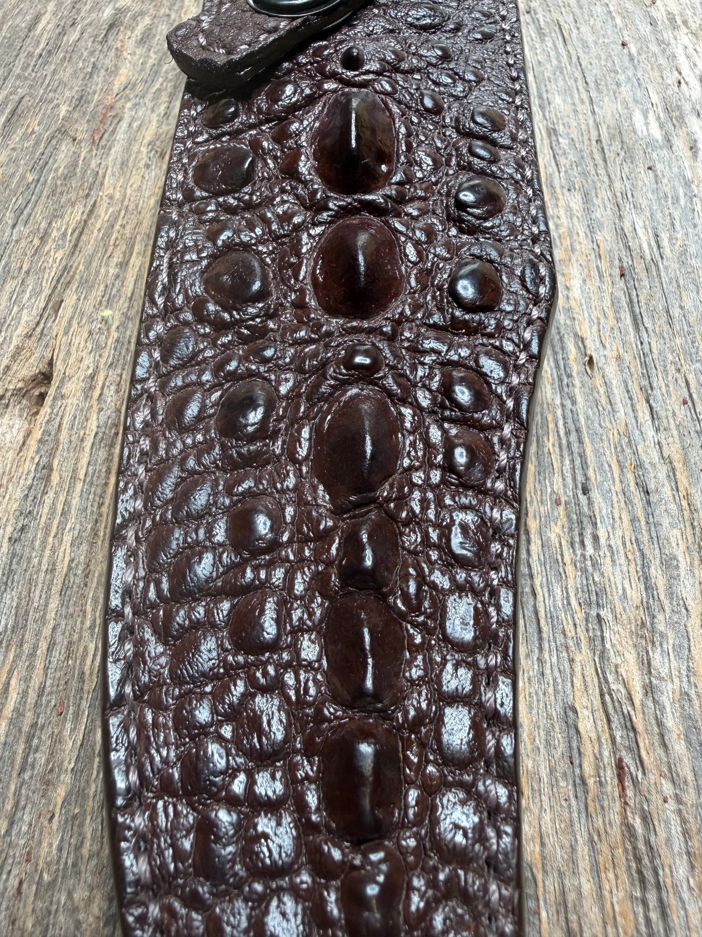 Randall Model 12-8 “Big Bear” Sheath in Exotic Dark Brown Snapping Turtle by Treeman. FCH and new black canteen snap… Spiked Dragon tail portion of the turtle.