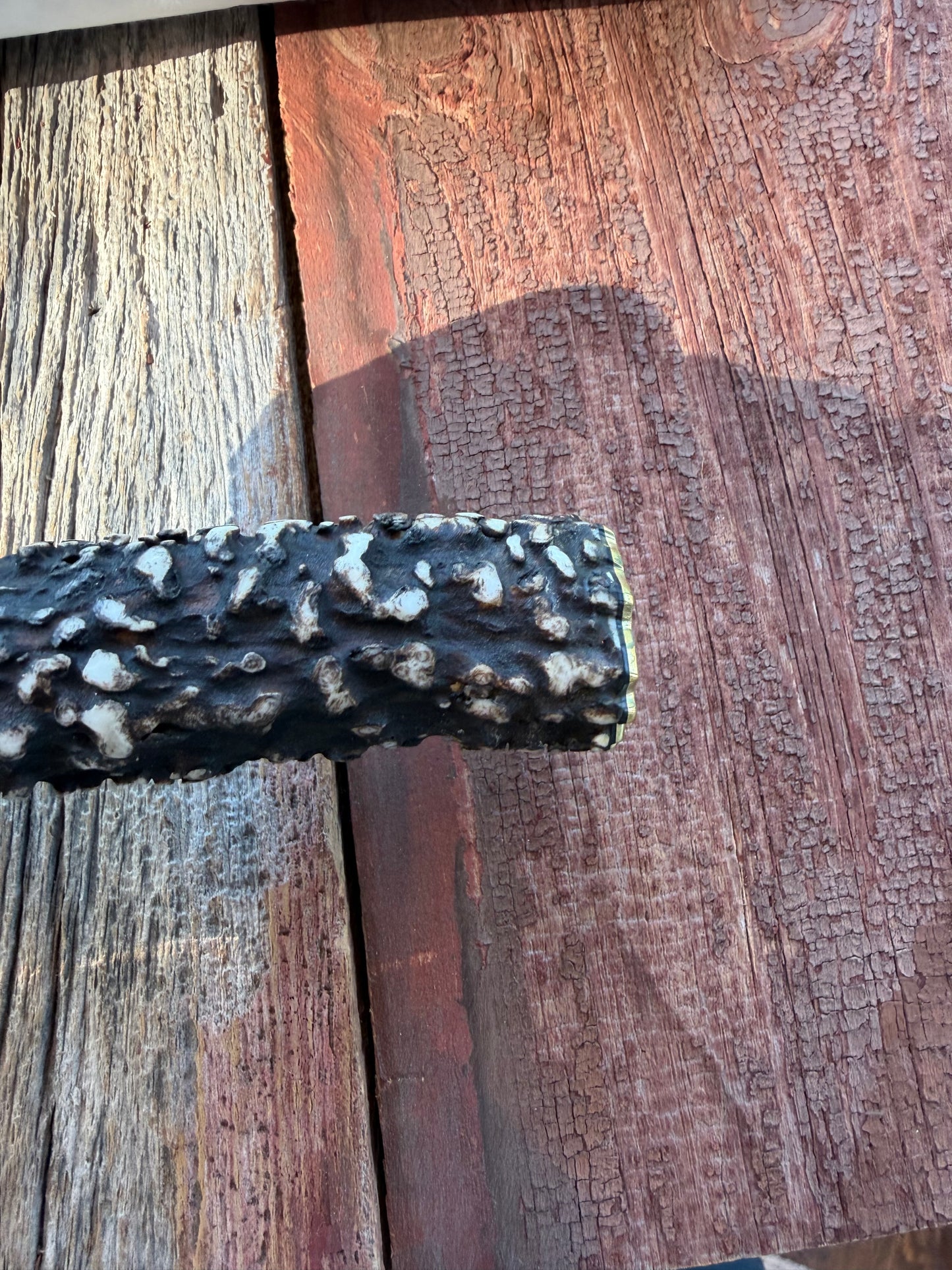 New in Paper Randall Model 12-11 Dealer Special Large Sasquatch with a Huge piece of Popcorn Stag, # 1114 Brass Hilt and butt cap.