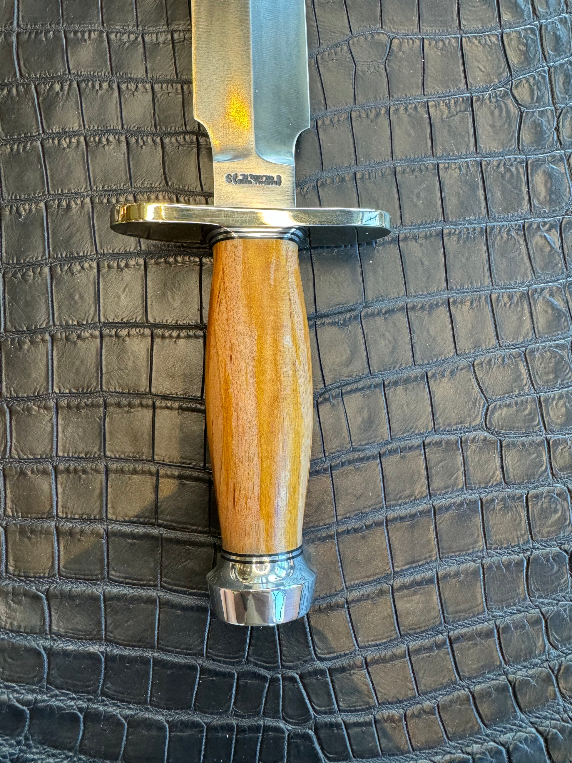 New in Paper Randall Knife Clinton Special TC Nickel Hilt Stainless Steel Cedar Wood Handle.