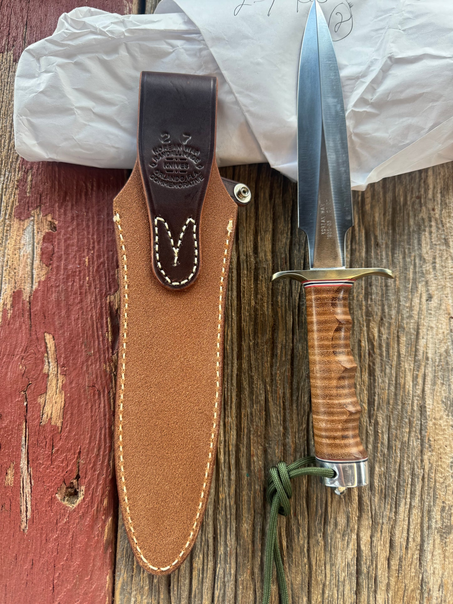 New in Paper Randall Knife Model 2-7 Korean War Commemorative 1 of 50 made Leather
