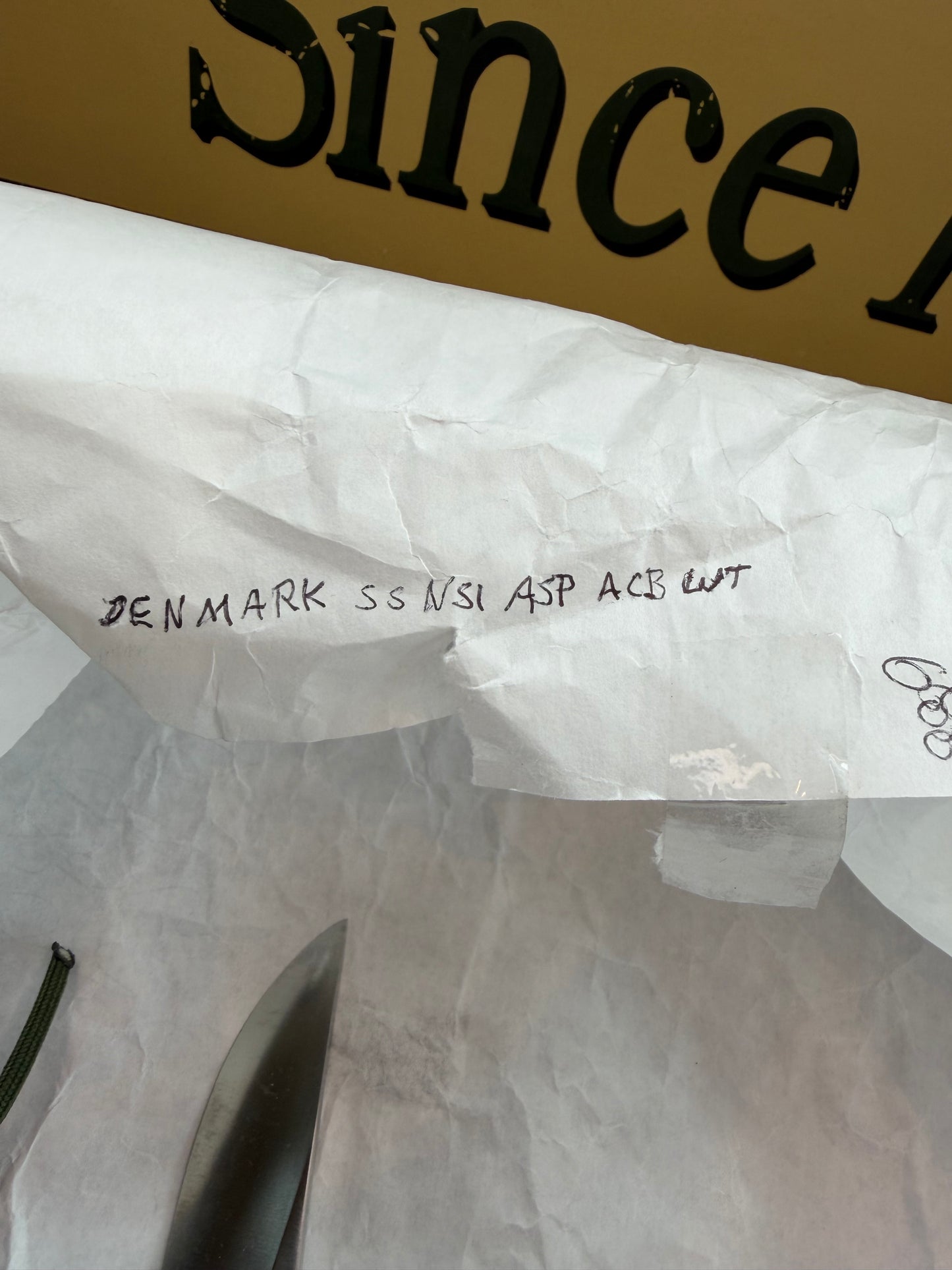 New in Paper Randall Made Knife Model Denmark Special Stainless Nickel Hilt, Wrist thong.