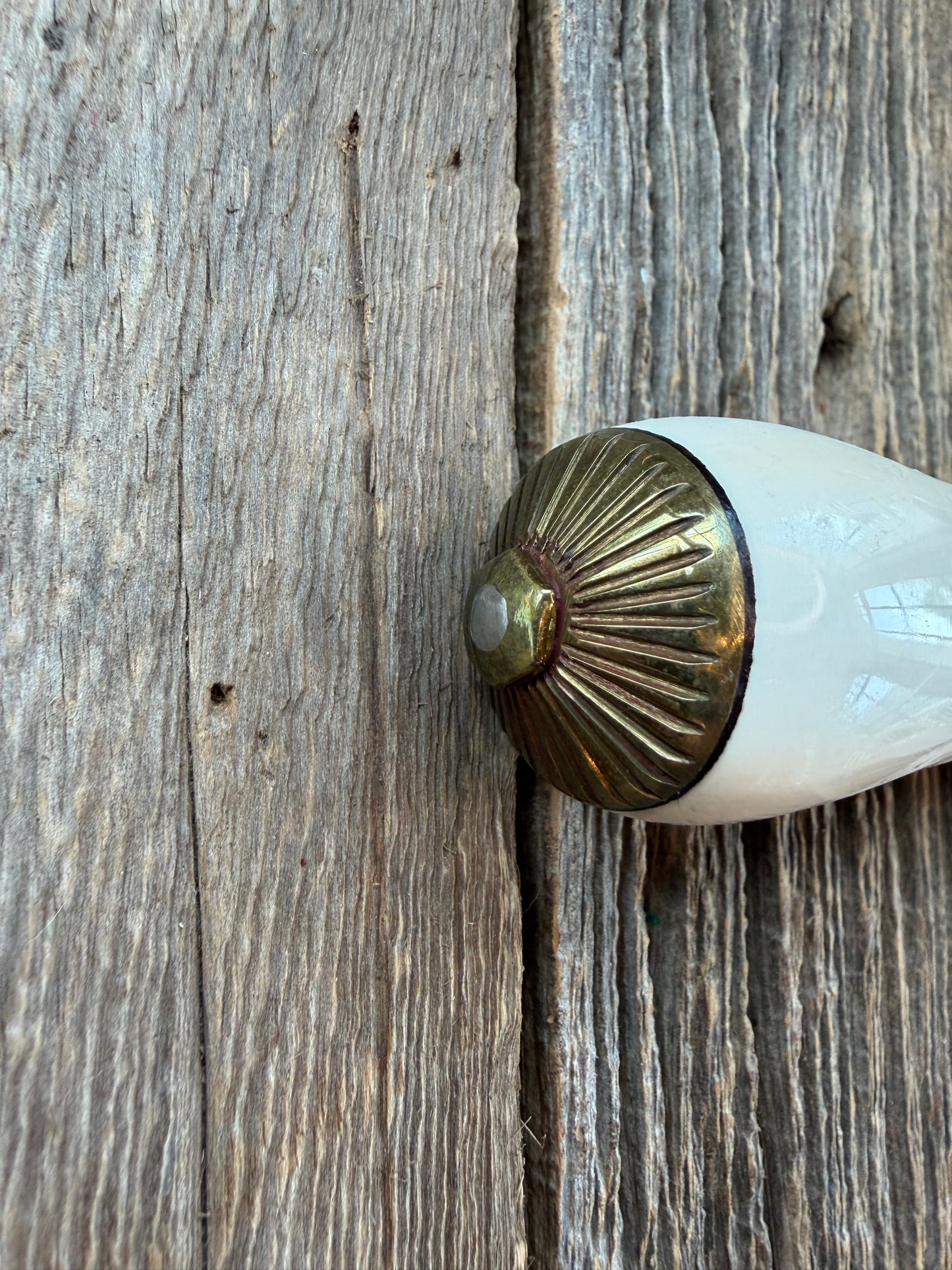 Randall Knife Model 13-6 Small Arkansas Toothpick in Elephant Ivory. Lugged Hilt, Scalloped brass collar and Coolie bottom,