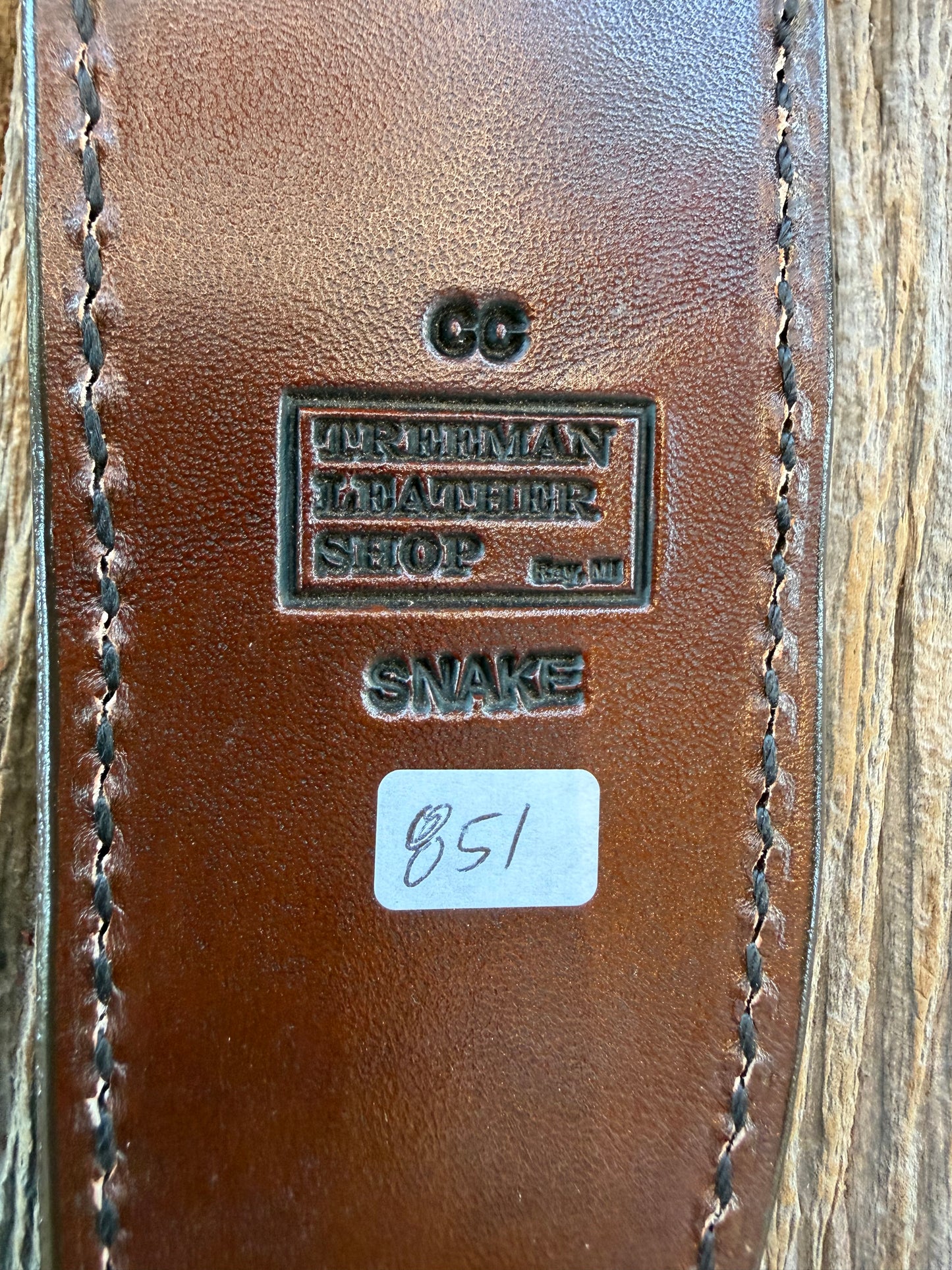 Randall Model Combat Companion Sheath in Exotic Prairie RattleSnake from Treeman Sheaths. Tremendous colors on this one.
