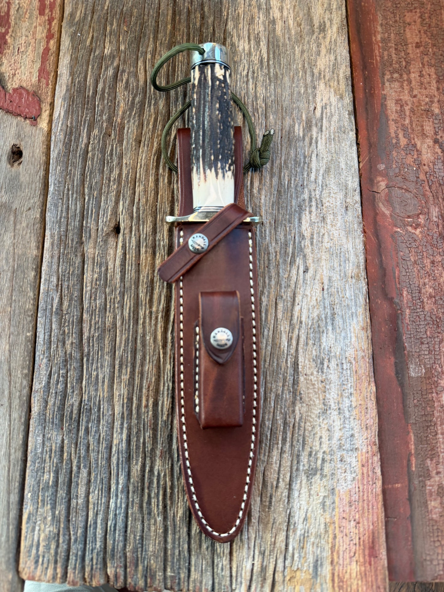 Randall Knife Model 2-7 Popcorn Stag, Stainless Blade, NSH, Lanyard