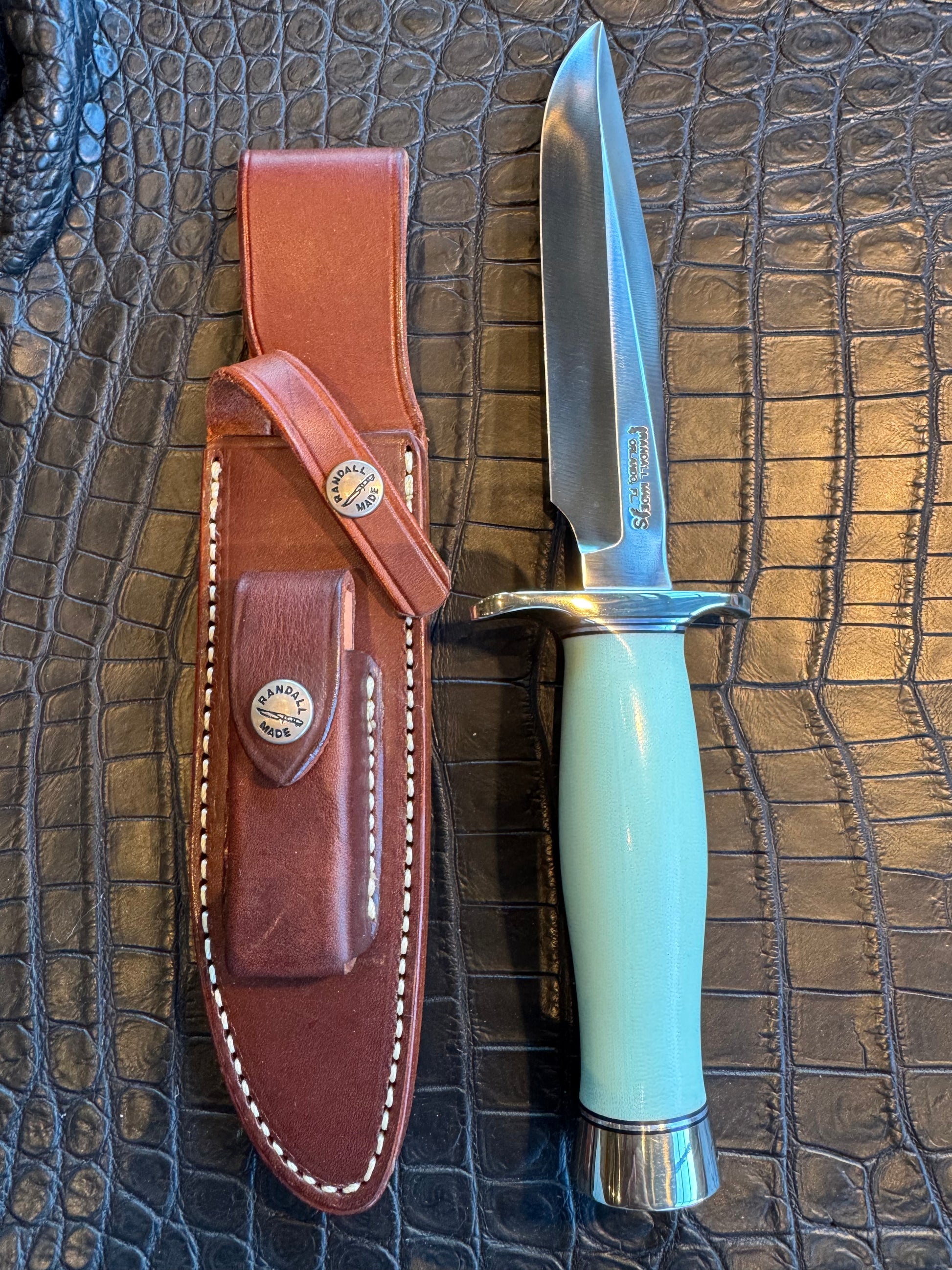 New Randall Knife Model 1-6 Tiffany G-10 Nickel Hilt Stainless Rare