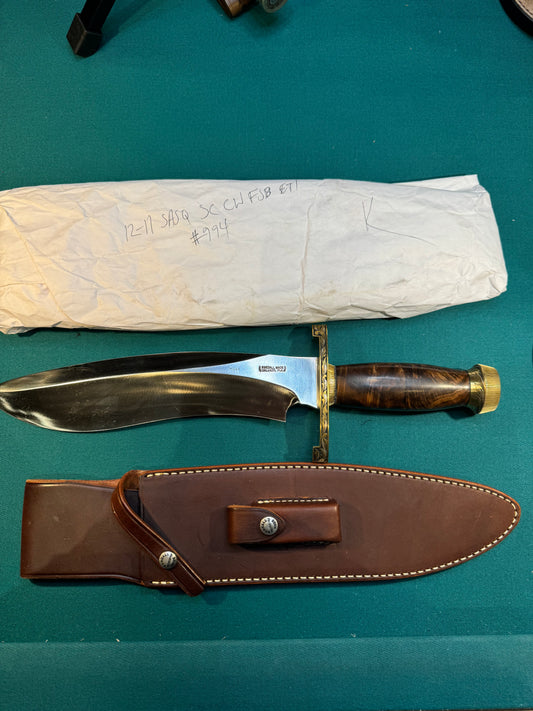 New in Paper Randall Large Sasquatch Brass Lugged Hilt Turkish Walnut #994 Jere Davidson engraved